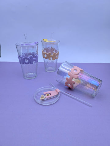 RAINBOW SHADES DOUBLE DRINK GLASS CUP