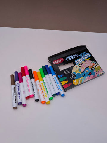 AMAZCOLOUR WASHABLE FABRIC MARKER 12COLOUR