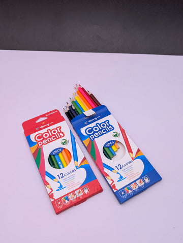 YALONG COLOUR PENCIL 12 PCS RED AND BLUE