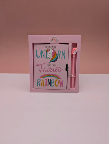 UNICORN LOCK NOTE-BOOK & PEN GIFT SET