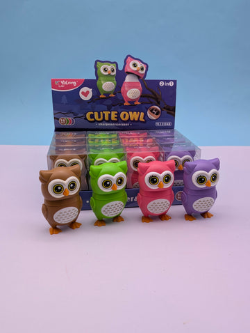 YALONG CUTE OWL SHARPENERS + ERASER