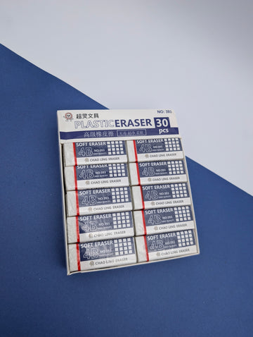 CHAO LING SOFT 4B ERASERS PACKS OF 3