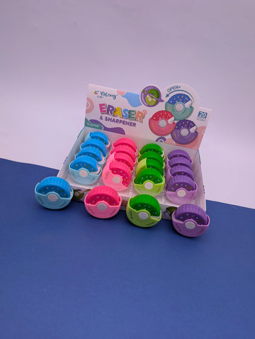 YALONG DONUT SHAPES ERASER+SHARPNER