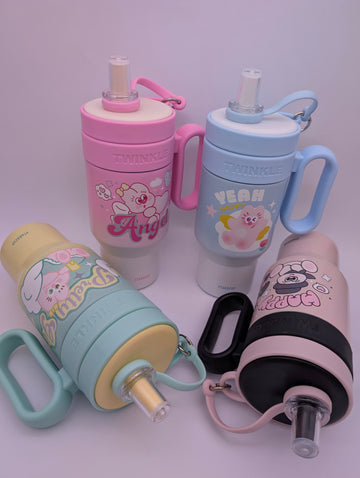 BEAUTIFUL CARTOON TUMBLER WITH STRAW