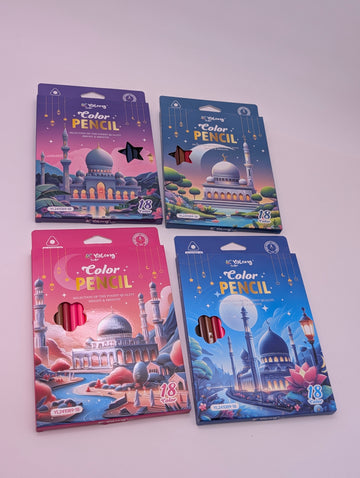 YALONG MOSQUE COLOUR PENCILS 18PCS