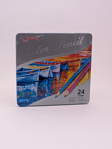 YALONG TIN BOX COLOUR PENCIL 24PCS