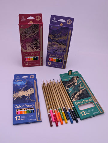 YALONG GOLDEN PRINTED COLOR PENCIL 12PCS