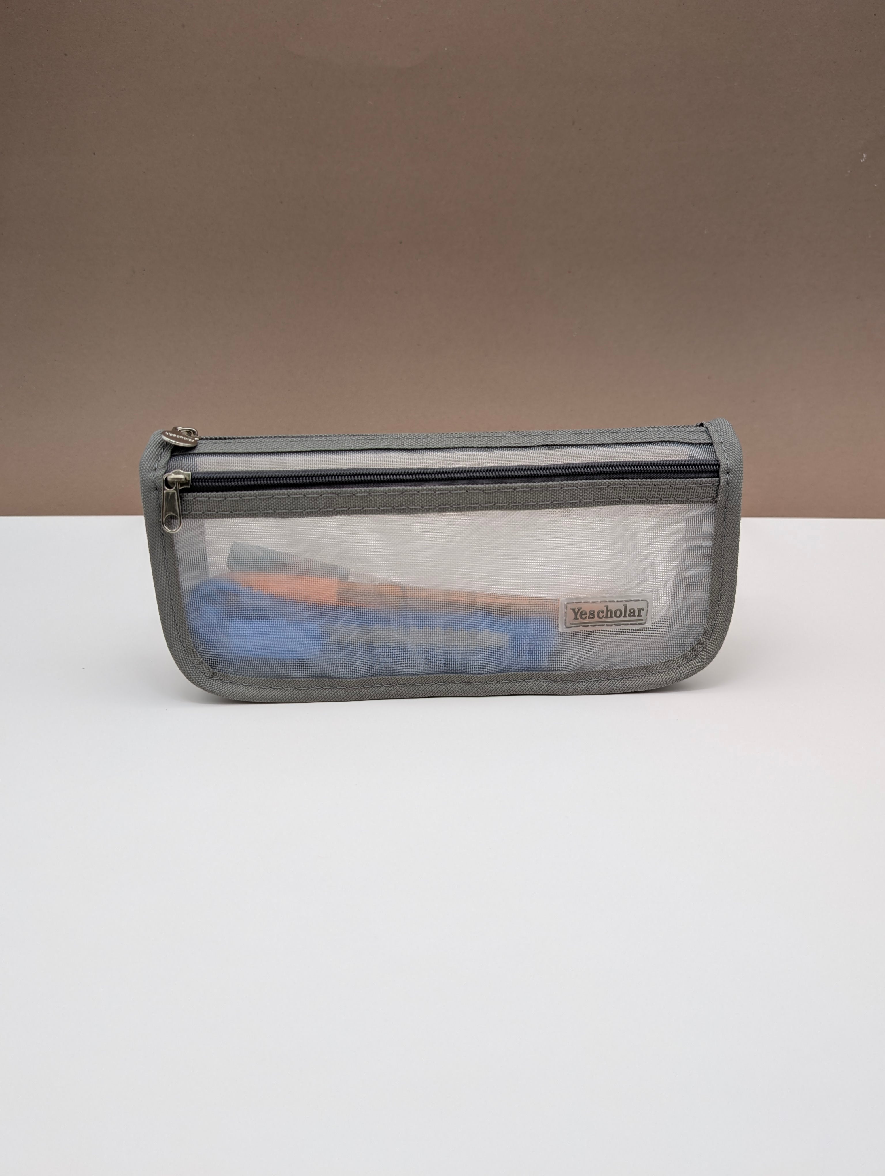 YESCHOLAR DUAL-ZIP MESH PENCIL CASES POUCHES