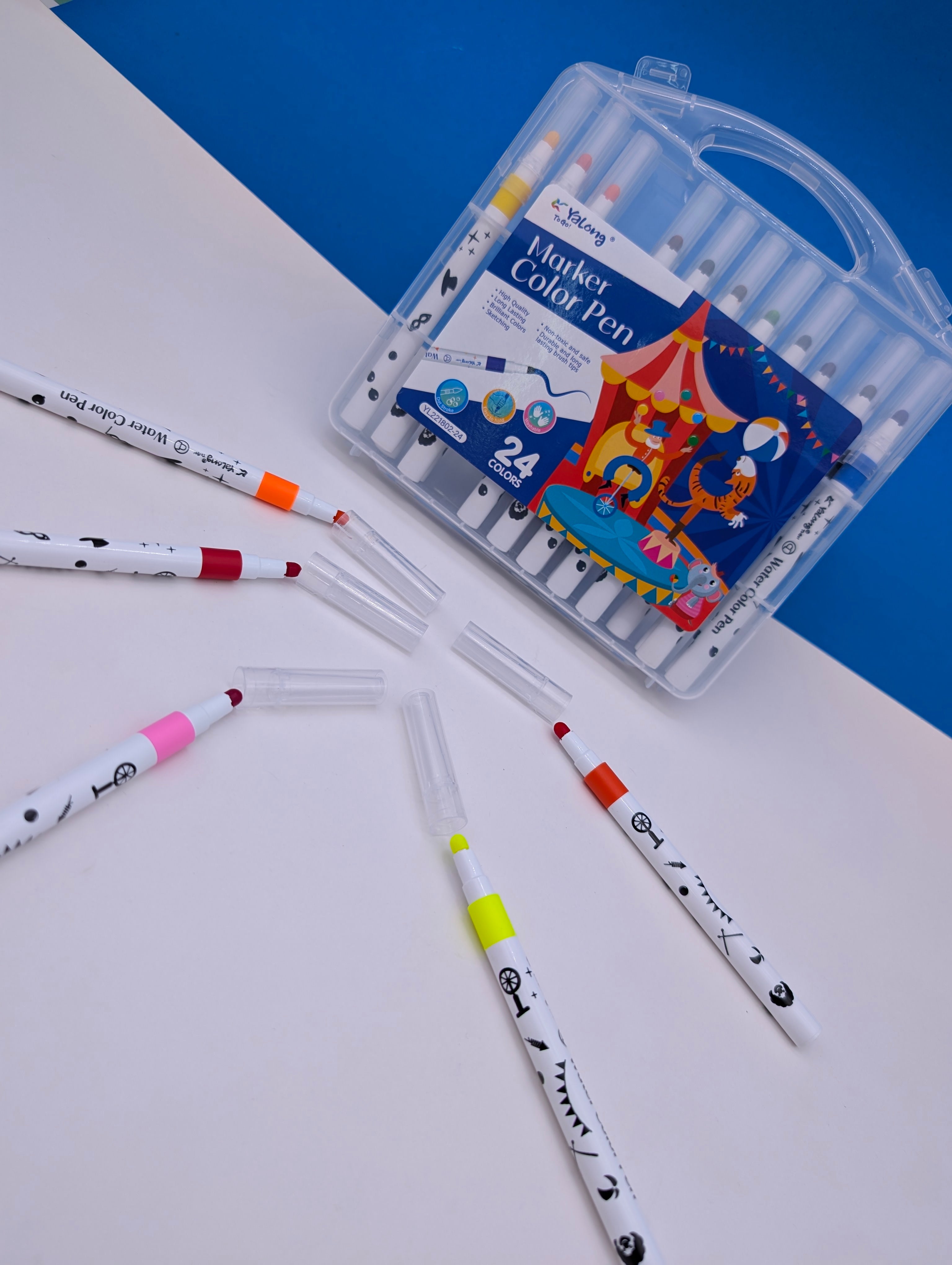 YALONG 24 COLOUR MARKER COLOUR PEN SET