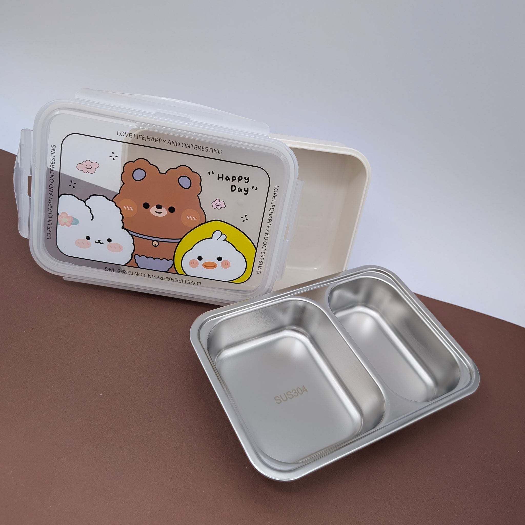 HAPPY-DAY STAINLESS STEEL LUNCHBOX
