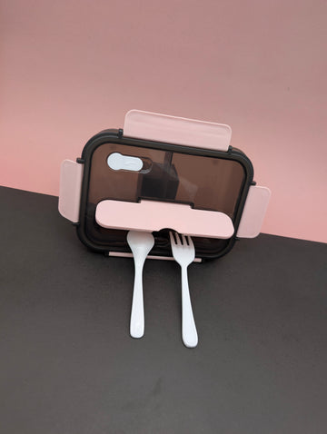 DIVIDED LUNCH BOX WITH UTENSILS