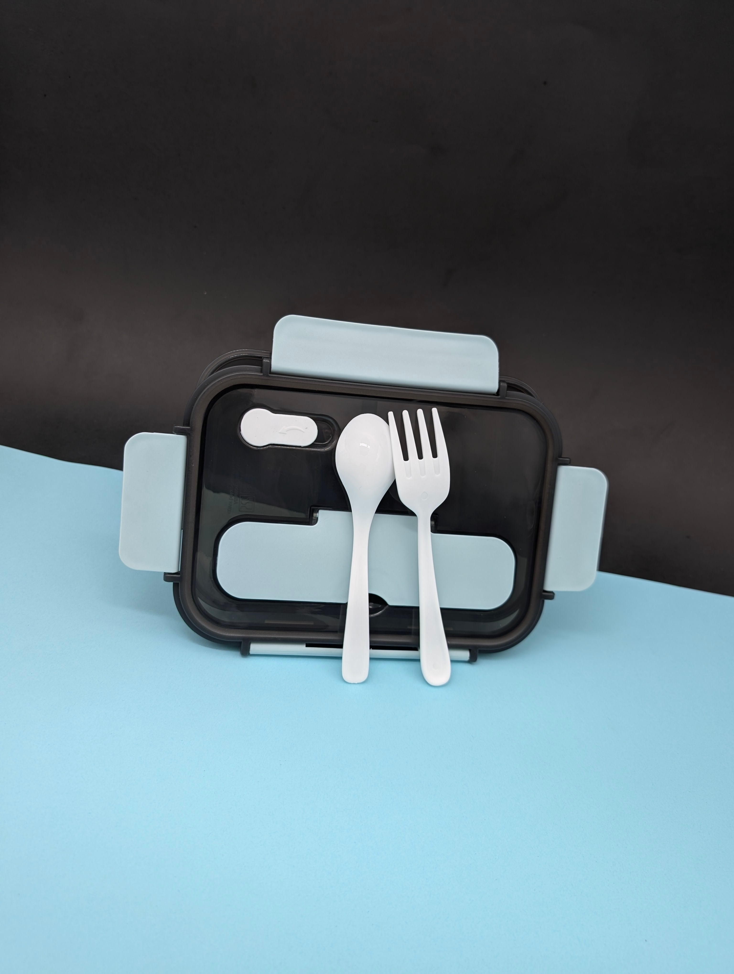 DIVIDED LUNCH BOX WITH UTENSILS