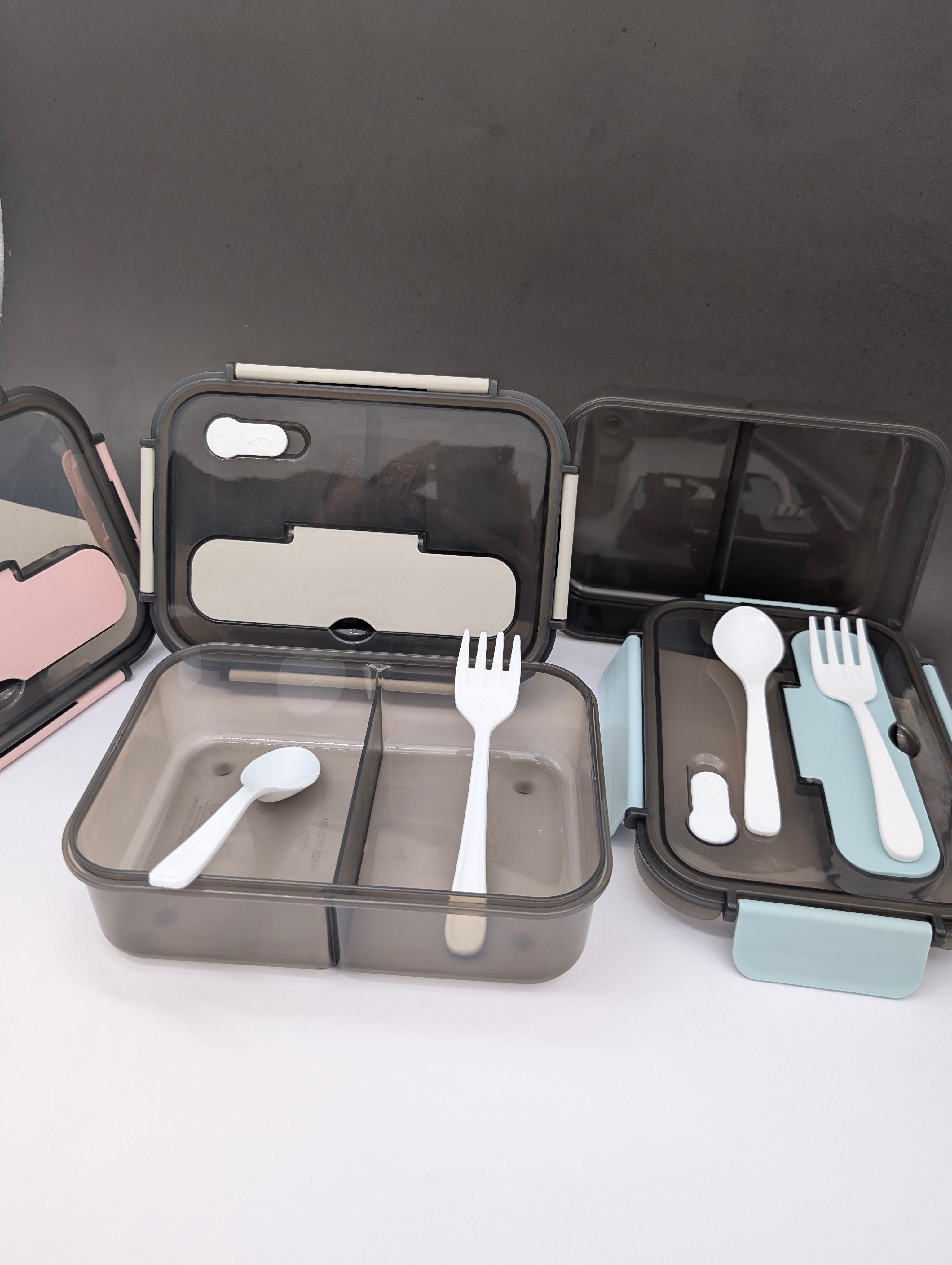 DIVIDED LUNCH BOX WITH UTENSILS
