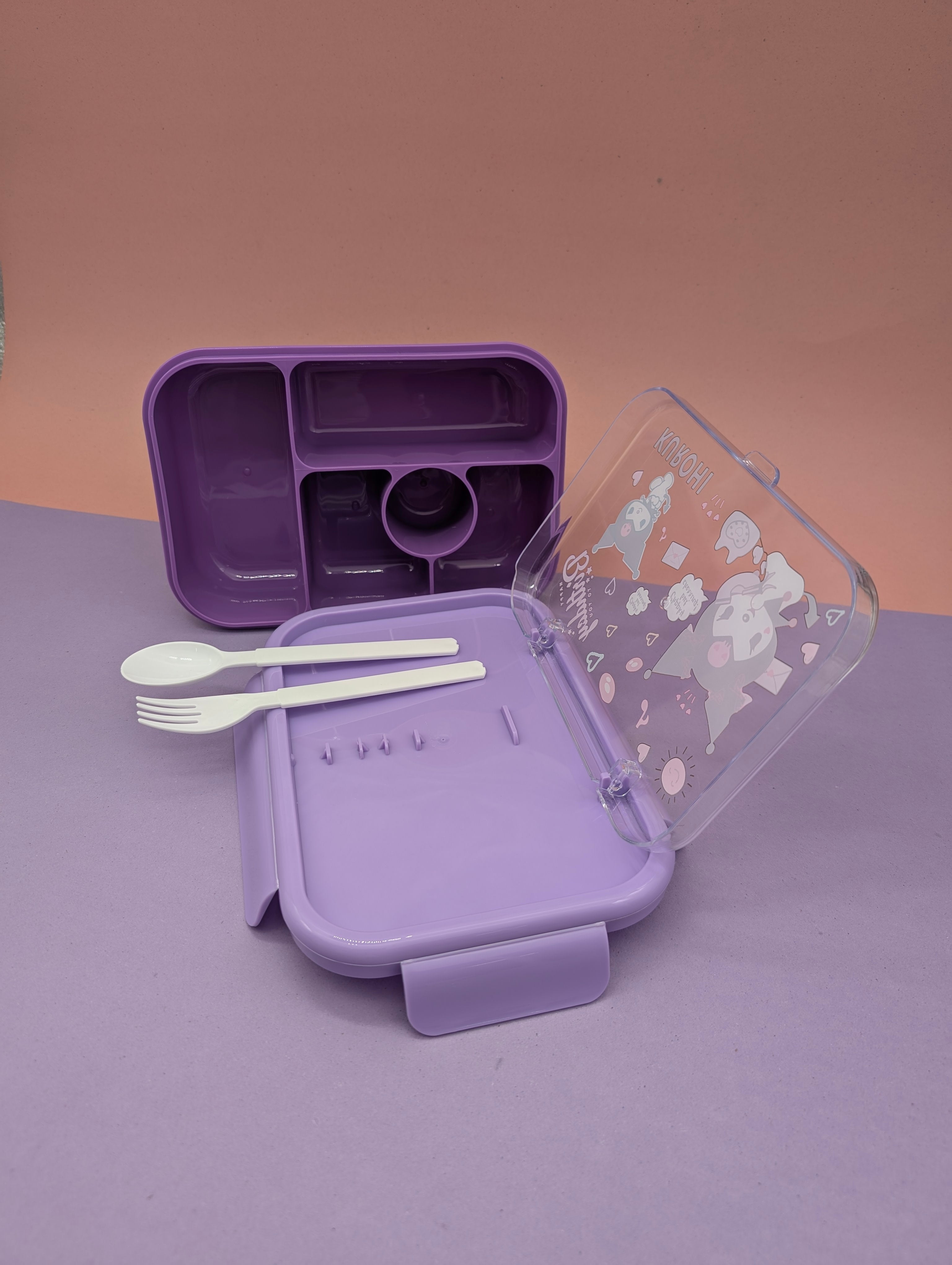 CHARACTER THEMED LUNCH BOX WITH UTENSILS