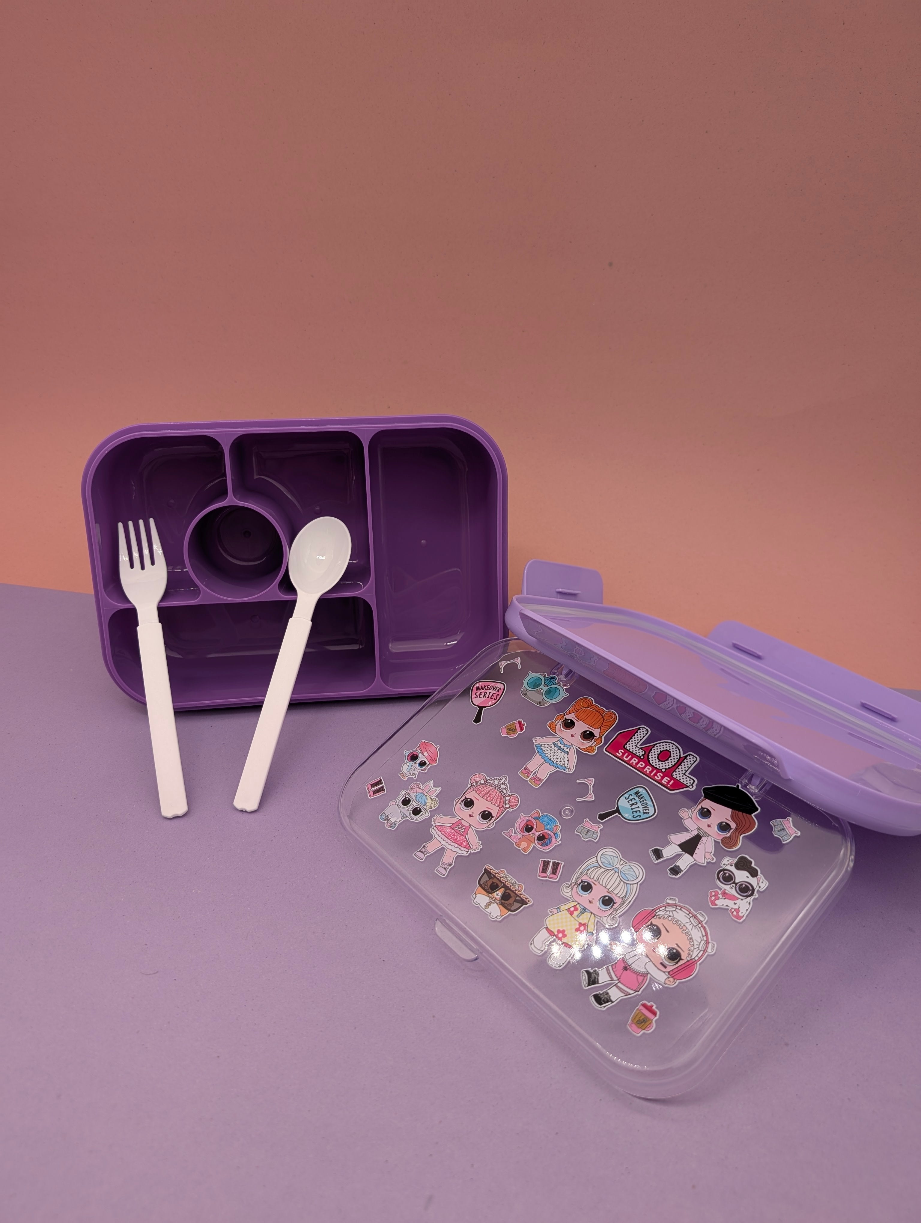 CHARACTER THEMED LUNCH BOX WITH UTENSILS