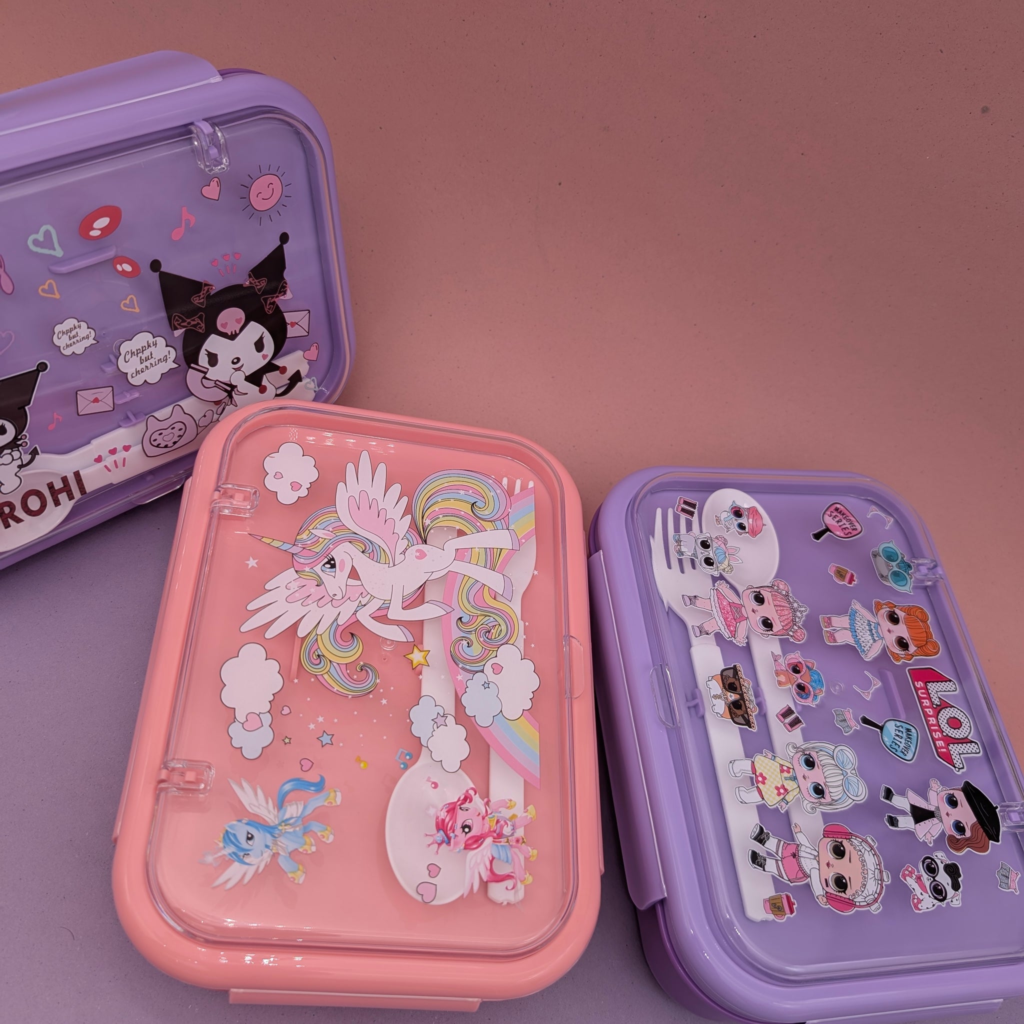 CHARACTER THEMED LUNCH BOX WITH UTENSILS