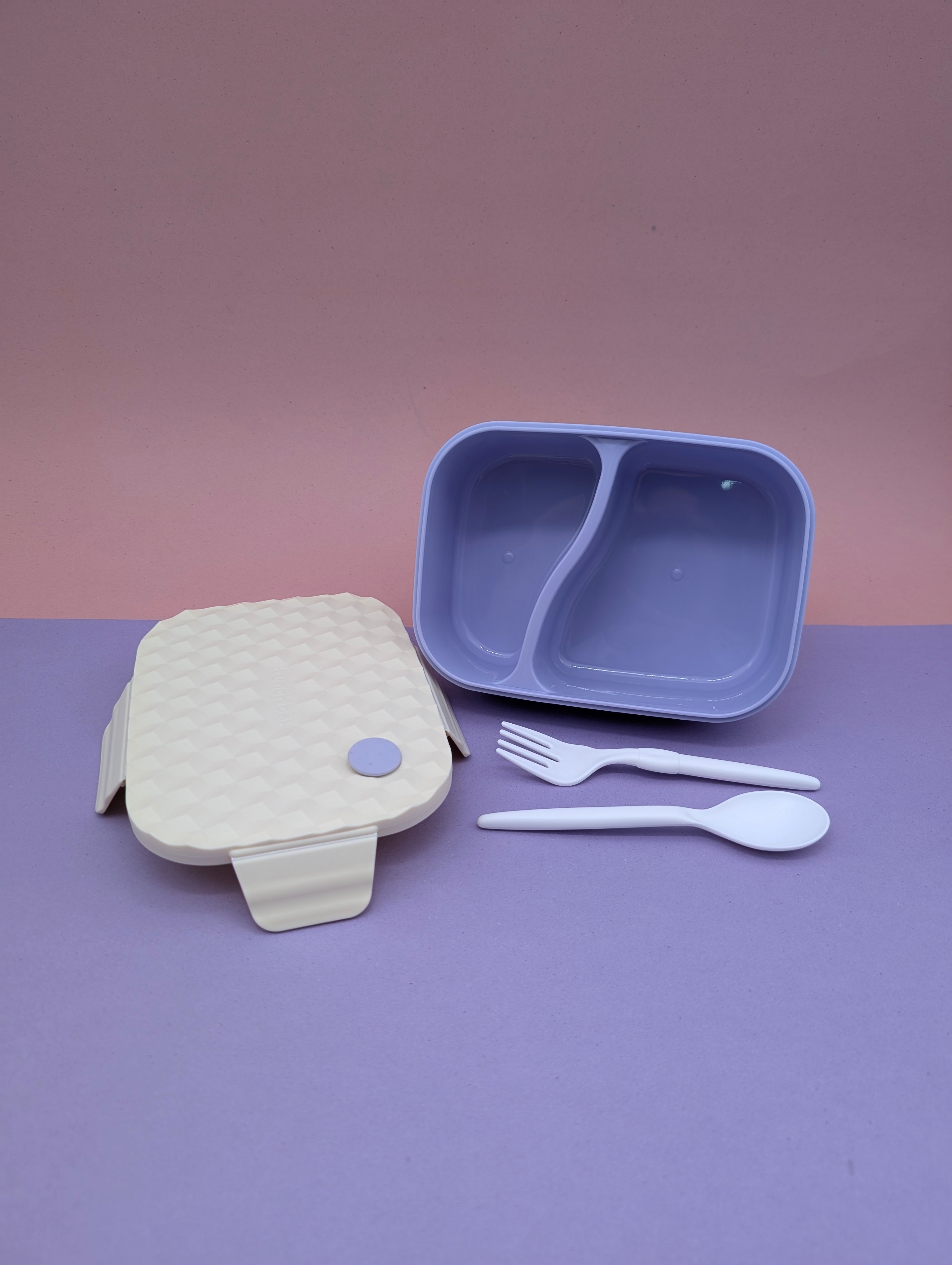 DIVIDED LUNCH BOX WITH UTENSILS