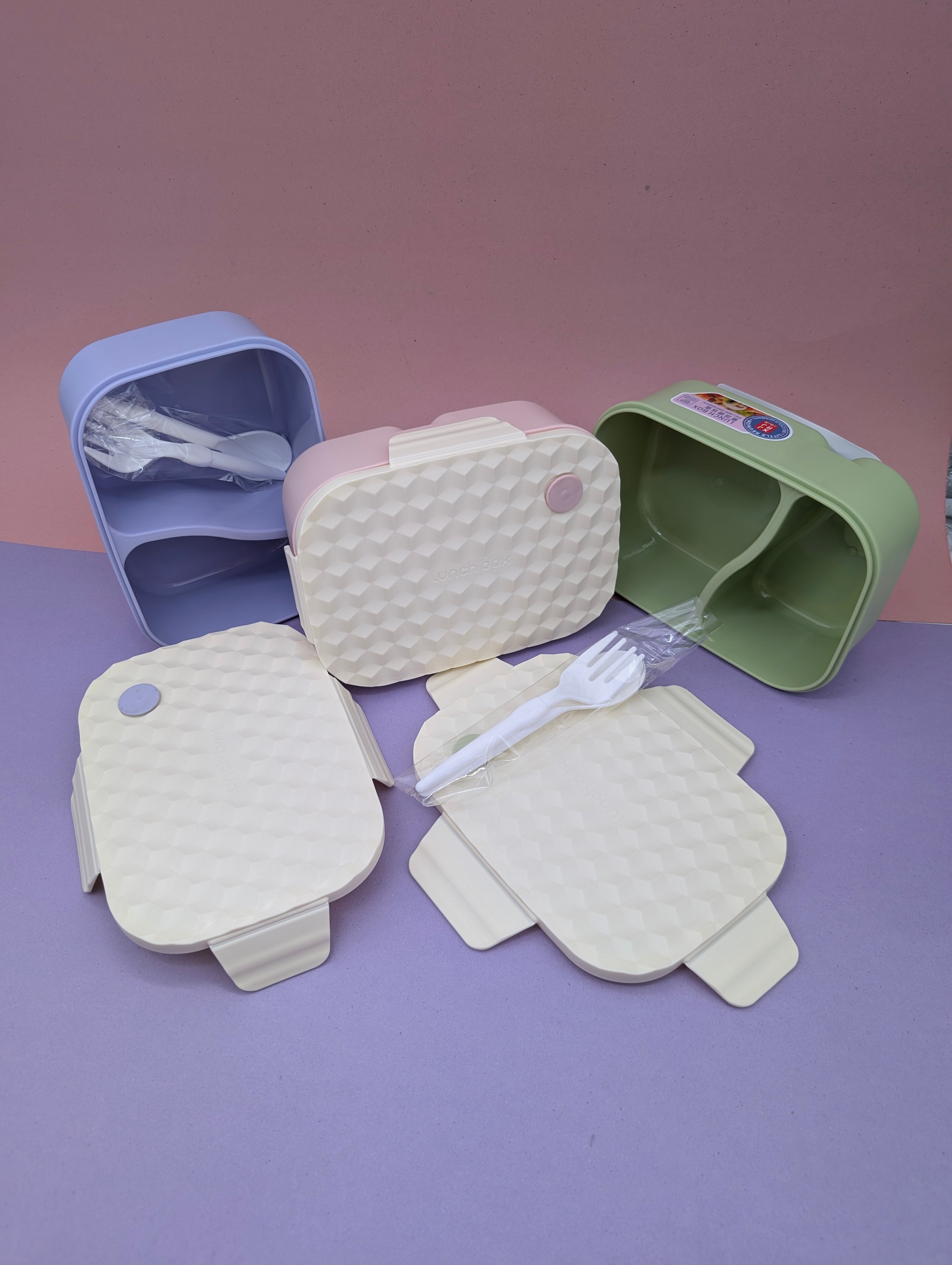 DIVIDED LUNCH BOX WITH UTENSILS