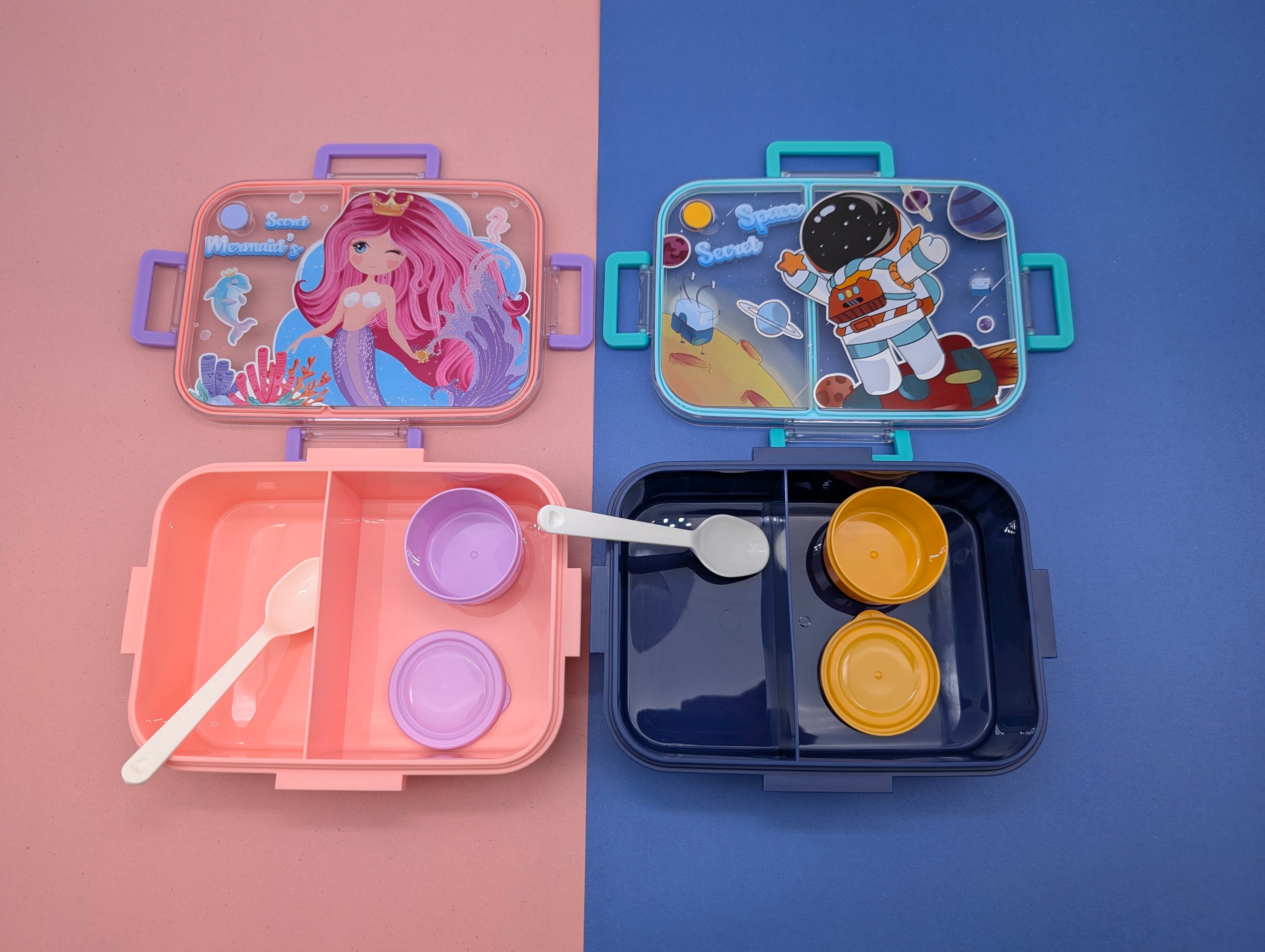 SPACE & MERMAID THEMED DIVIDED LUNCH BOXES