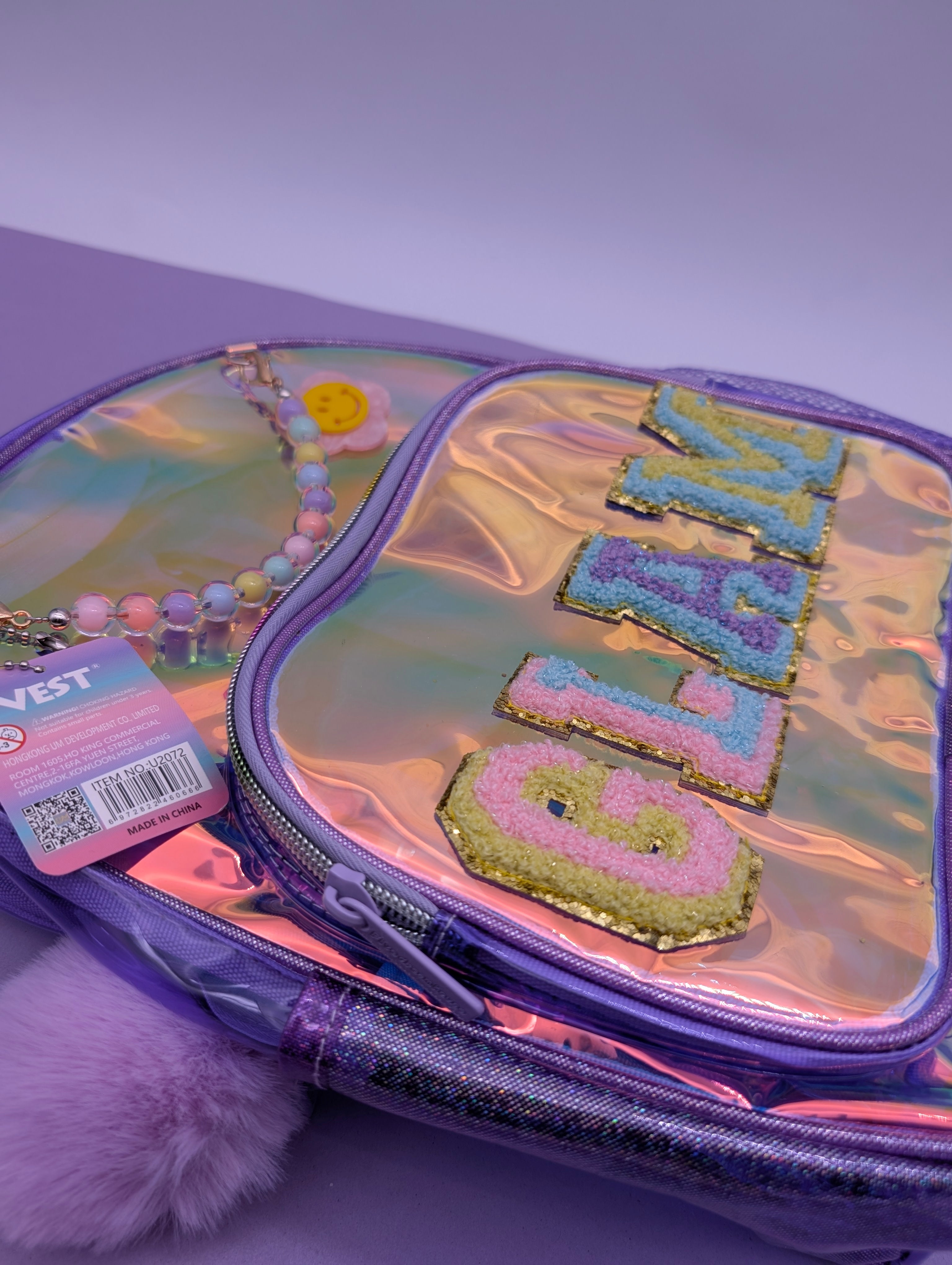 VEST HOLOGRAPHIC BAGS GLAM,COOL,LUCK