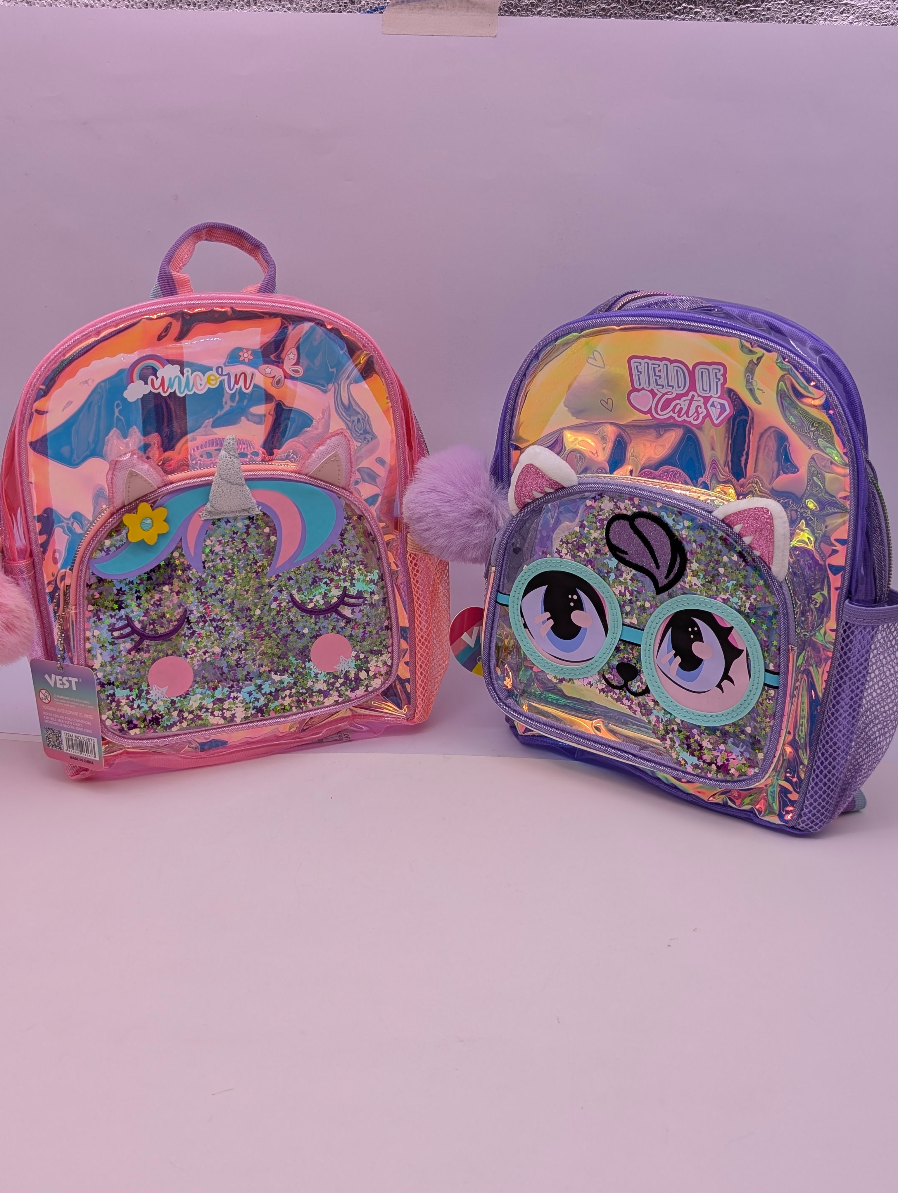 UNICORN & CATS GLITTER & HOLOGRAPHIC BAGS