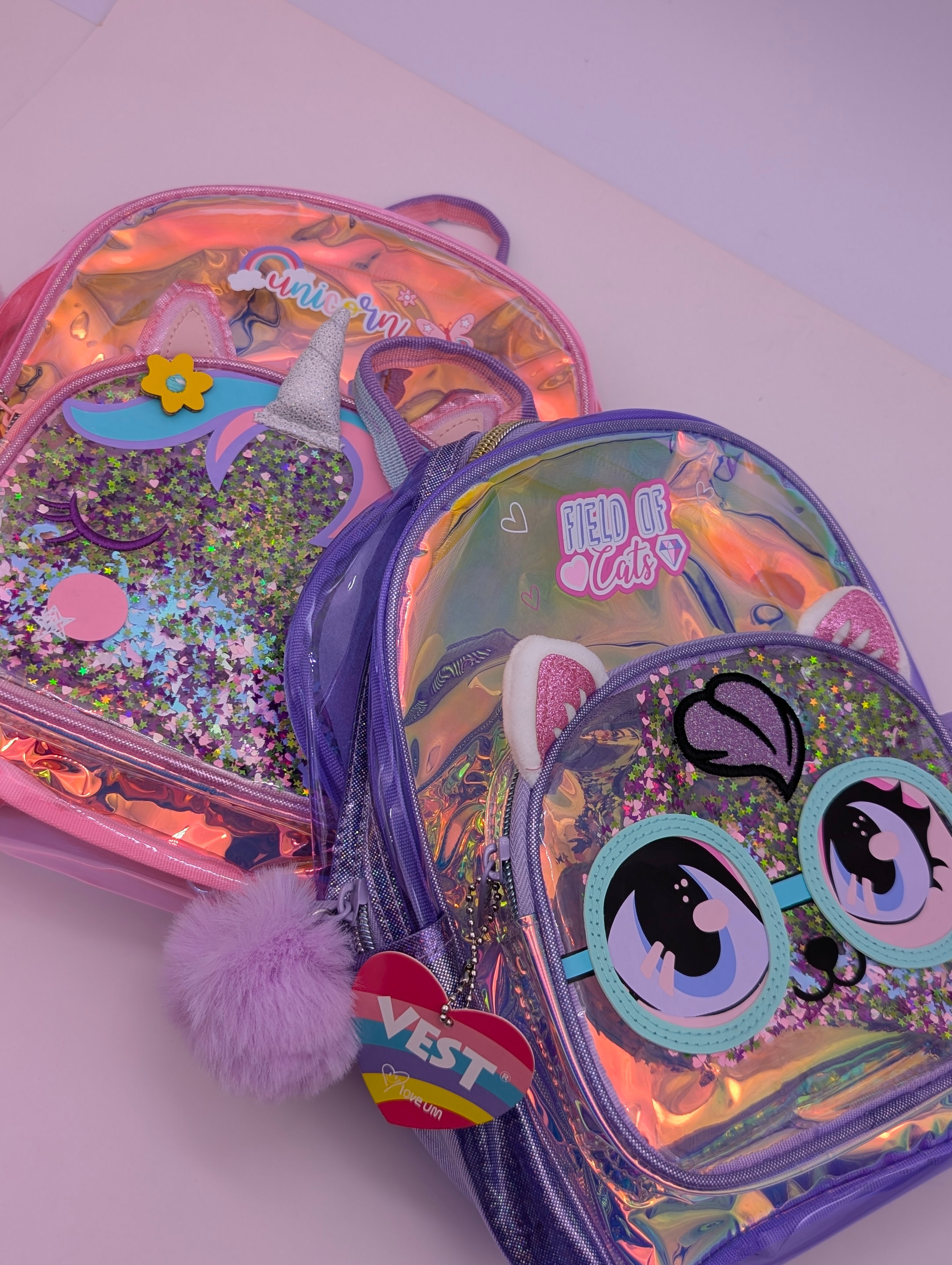 UNICORN & CATS GLITTER & HOLOGRAPHIC BAGS