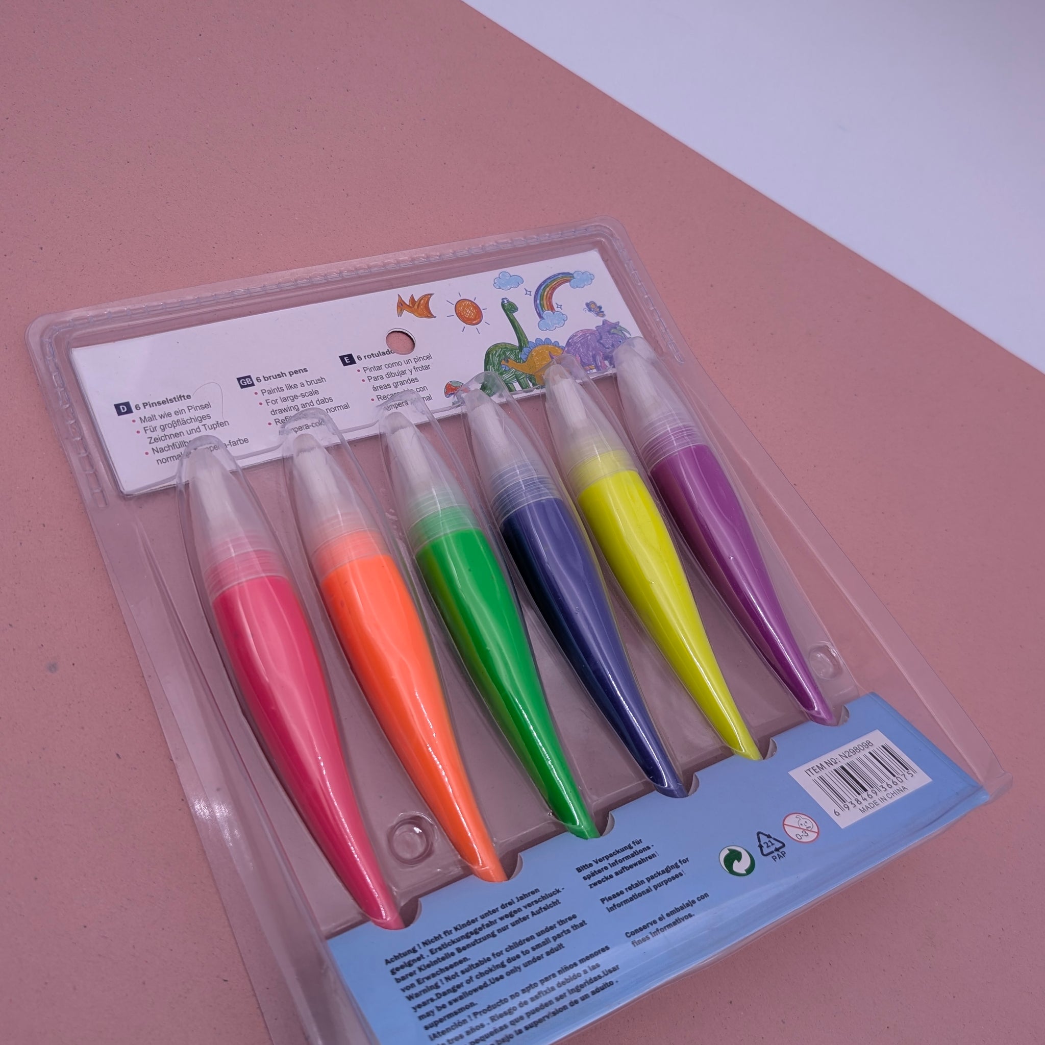 VIBRANT BRUSH PEN-SET 6 NEON SHADES