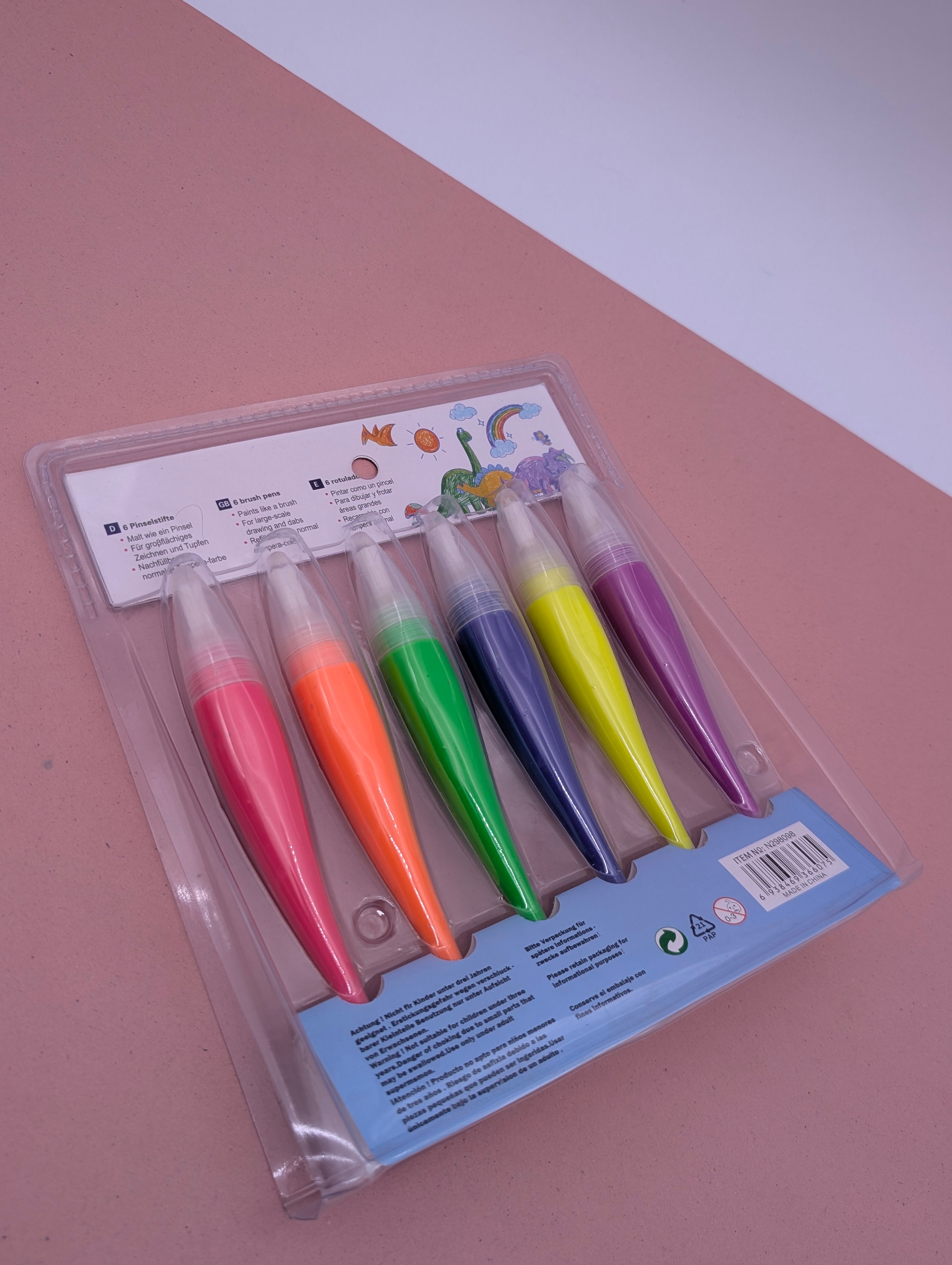 VIBRANT BRUSH PEN-SET 6 NEON SHADES