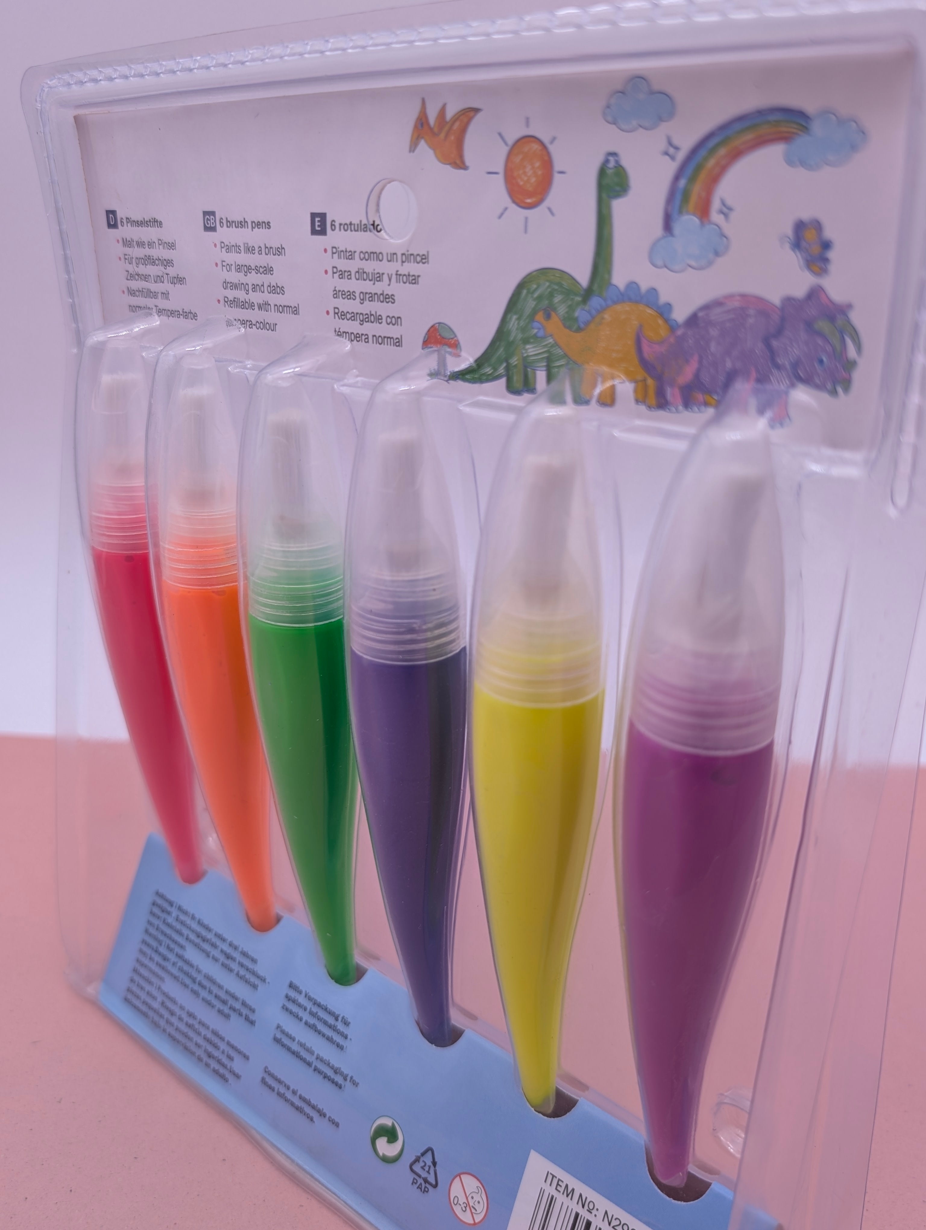VIBRANT BRUSH PEN-SET 6 NEON SHADES