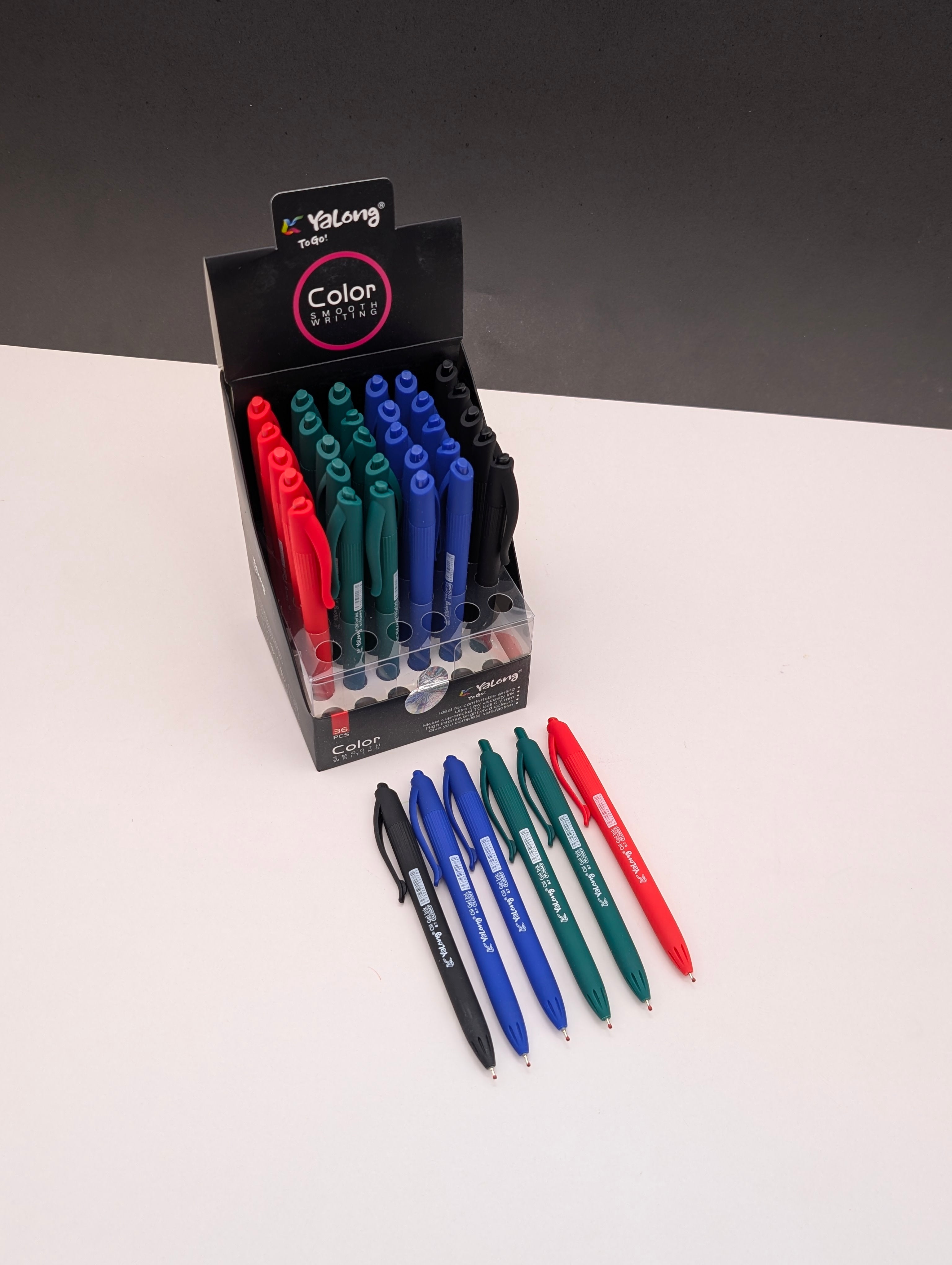 YALONG SMOOTH GRIP BALL-PEN 4PCS SET