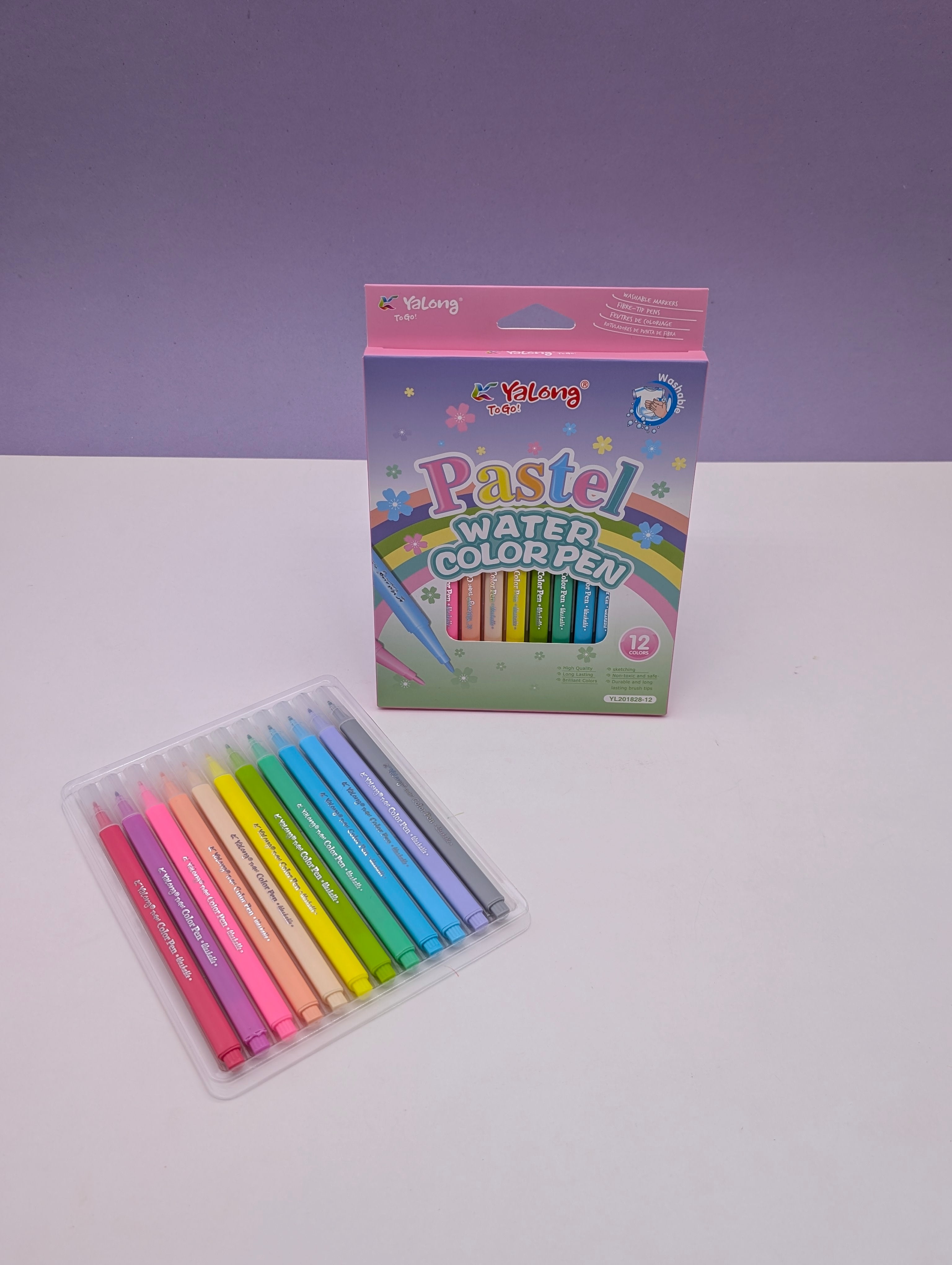 YALONG PASTEL WATERCOLOUR PEN 12PCS