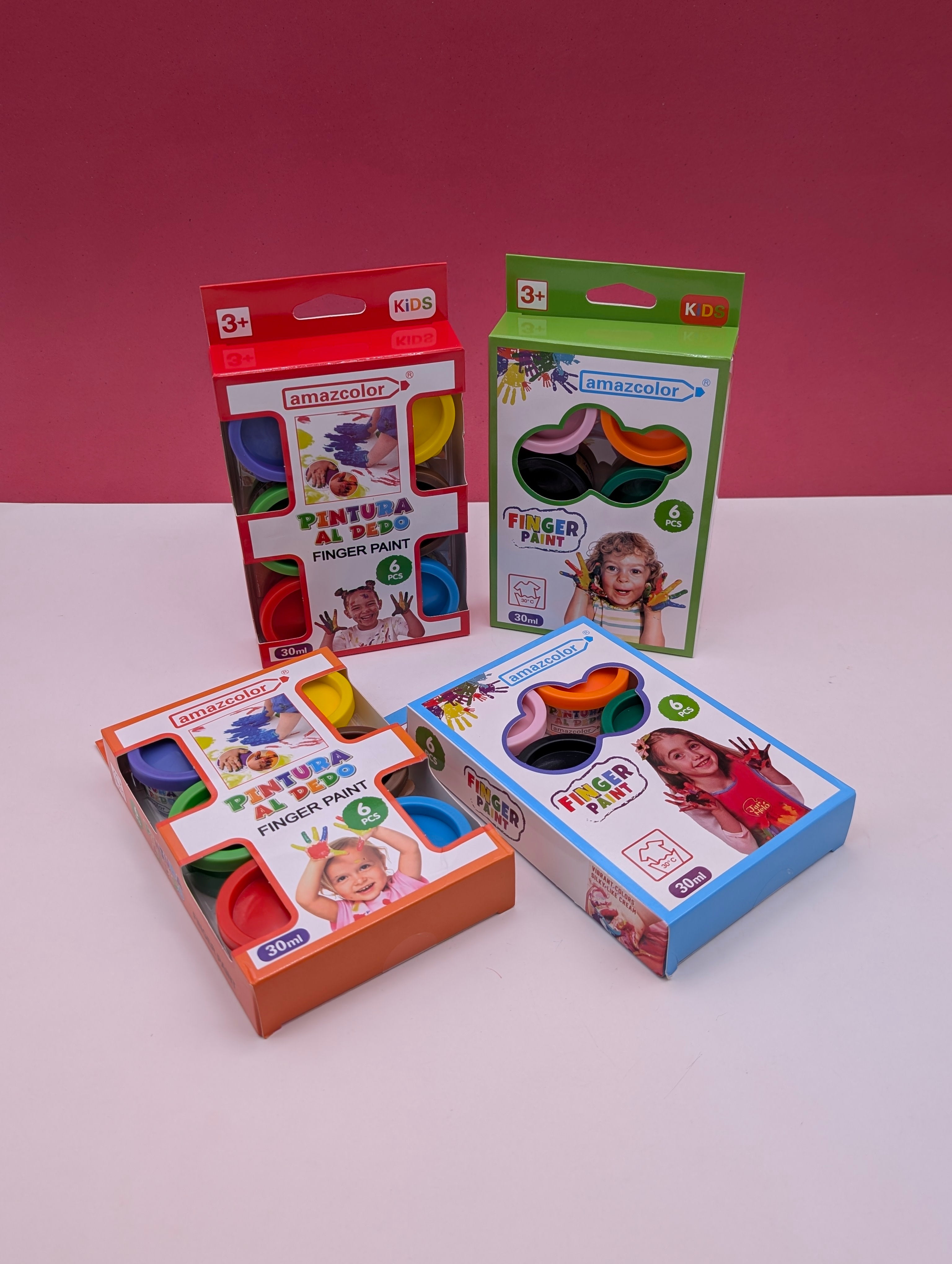 AMAZCOLOUR FINGER PAINTS 6 PCS SET