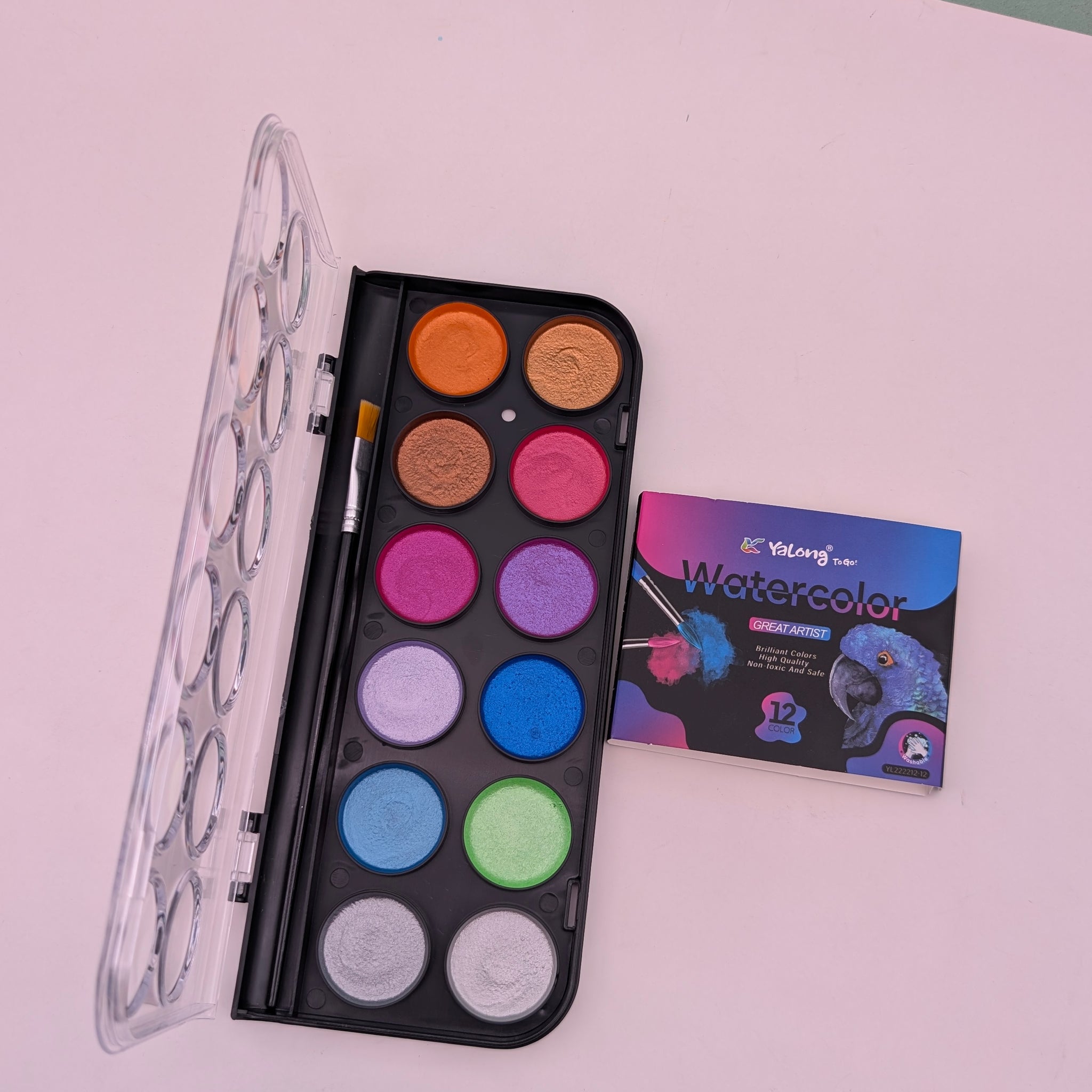 YALONG METALIC WATER -COLOUR SET 12C