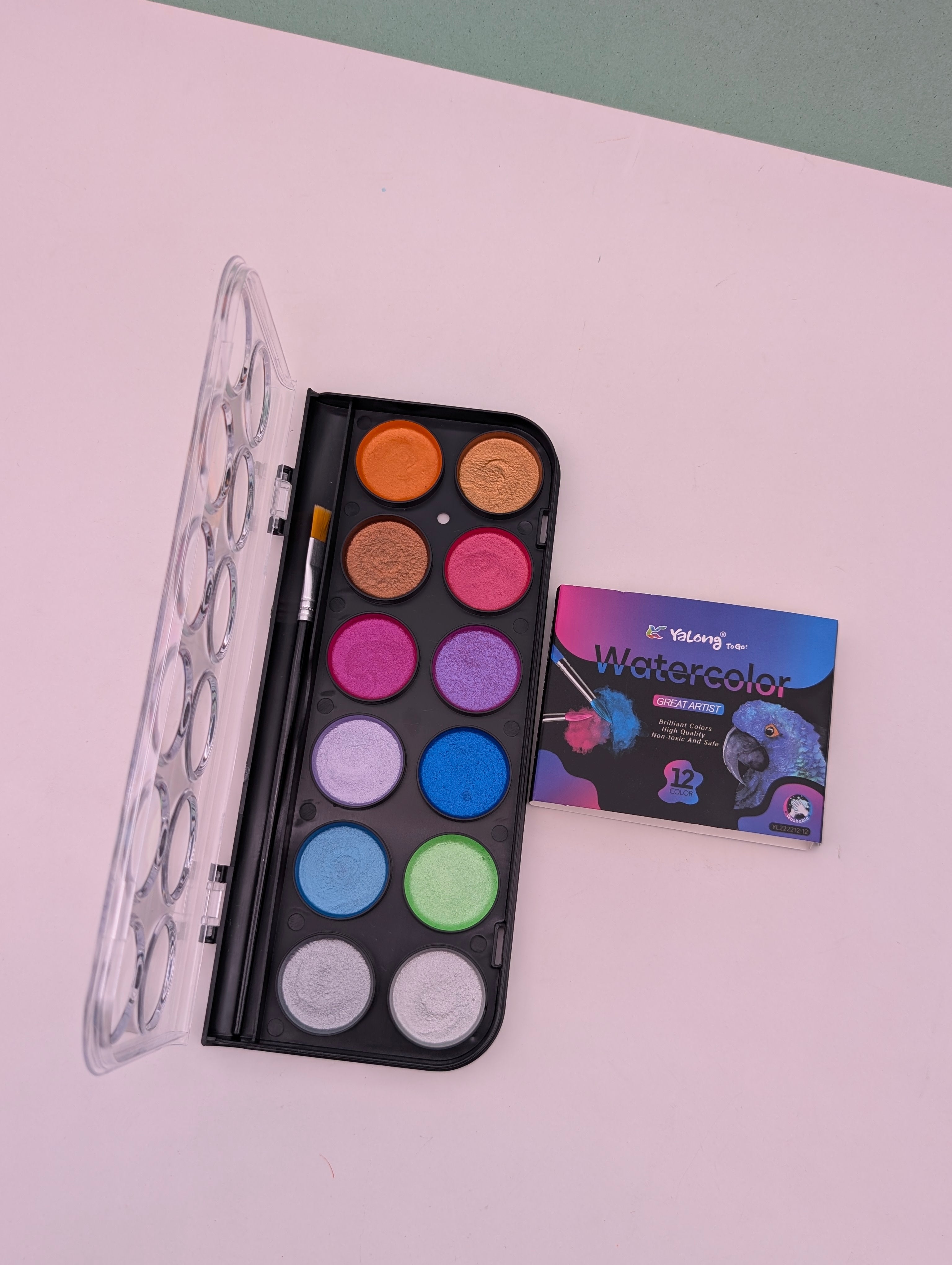 YALONG METALIC WATER -COLOUR SET 12C