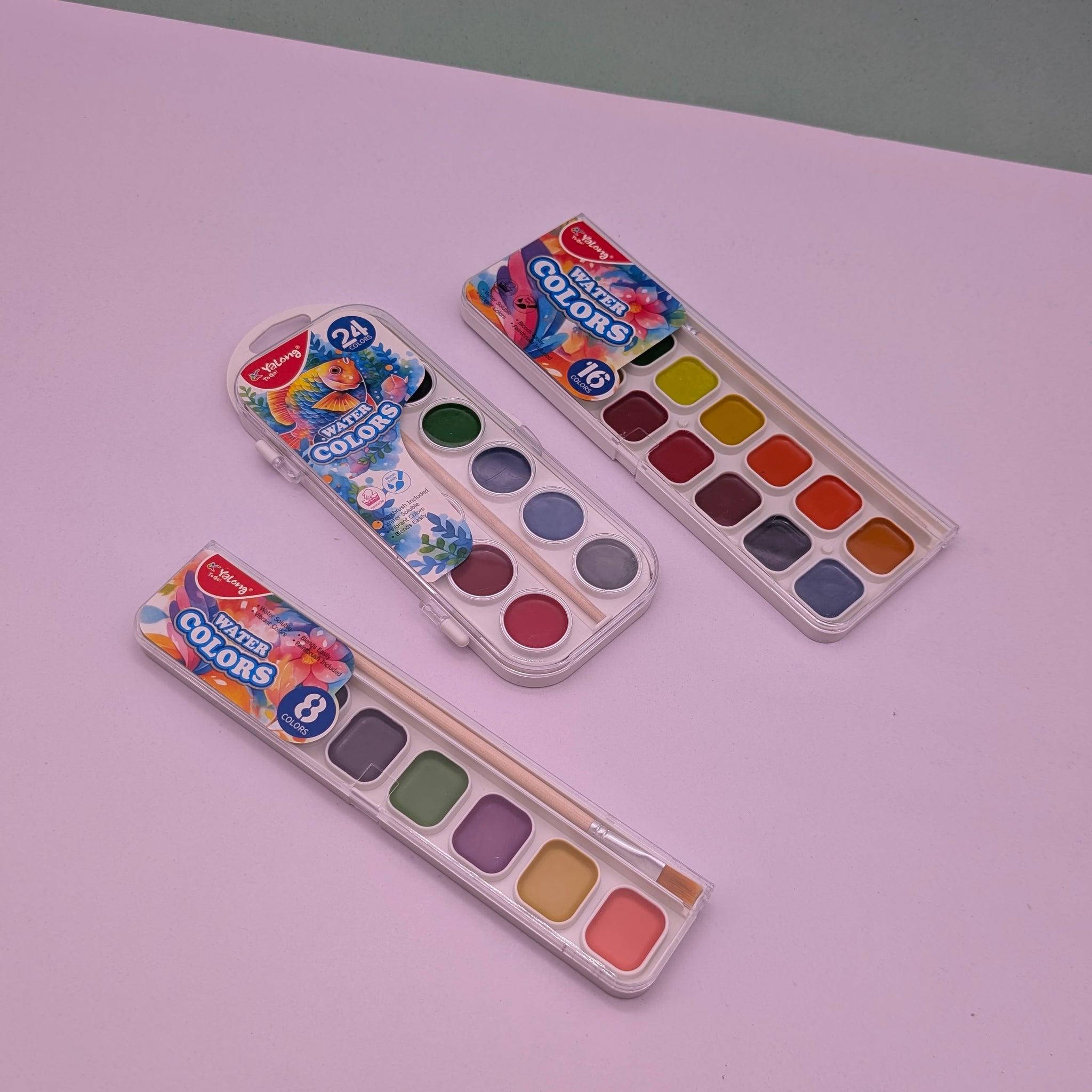 YALONG WATER-COLOUR PAINTS SET 8/16/24 COLOURS
