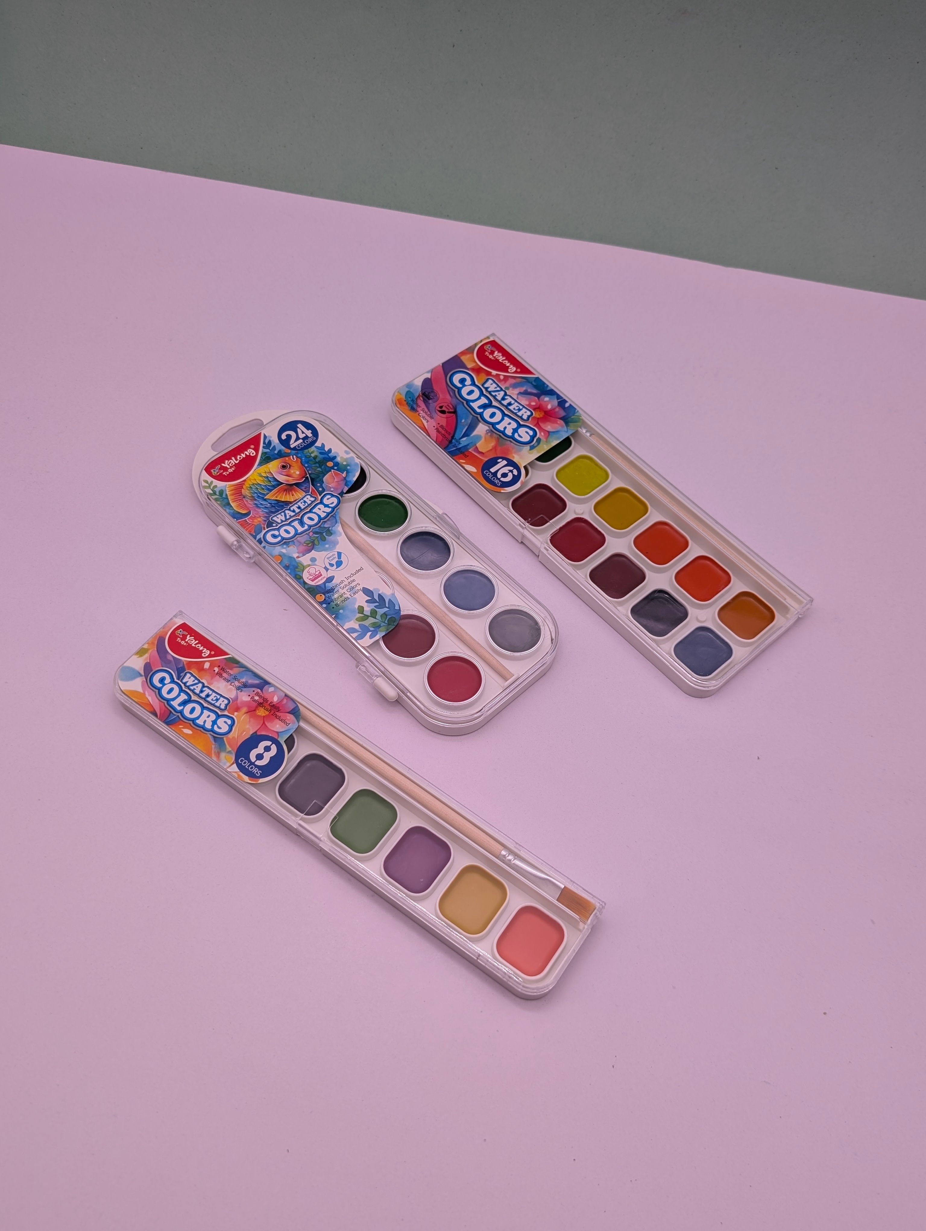 YALONG WATER-COLOUR PAINTS SET 8/16/24 COLOURS