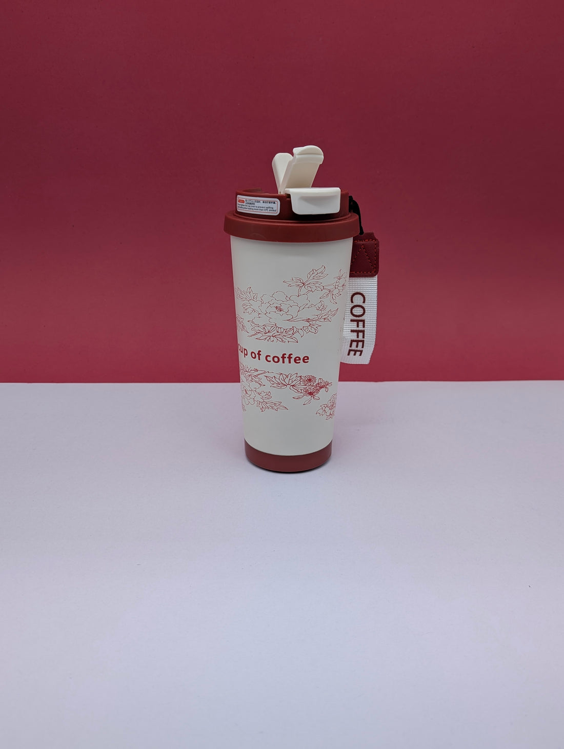 FLOWER PRINTED STEEL COFFEE MUG