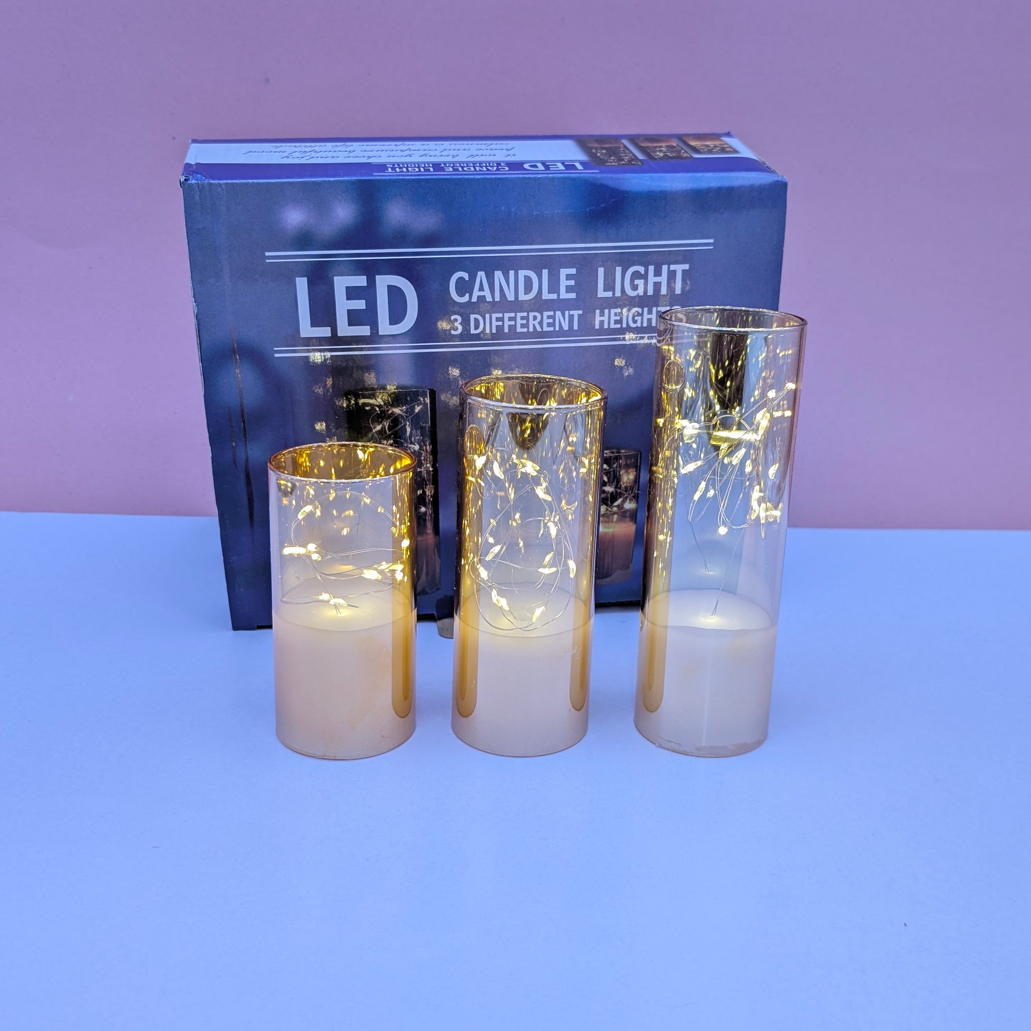 LED CANDLE LIGHT 3 DIFFRERNT HEIGHTS