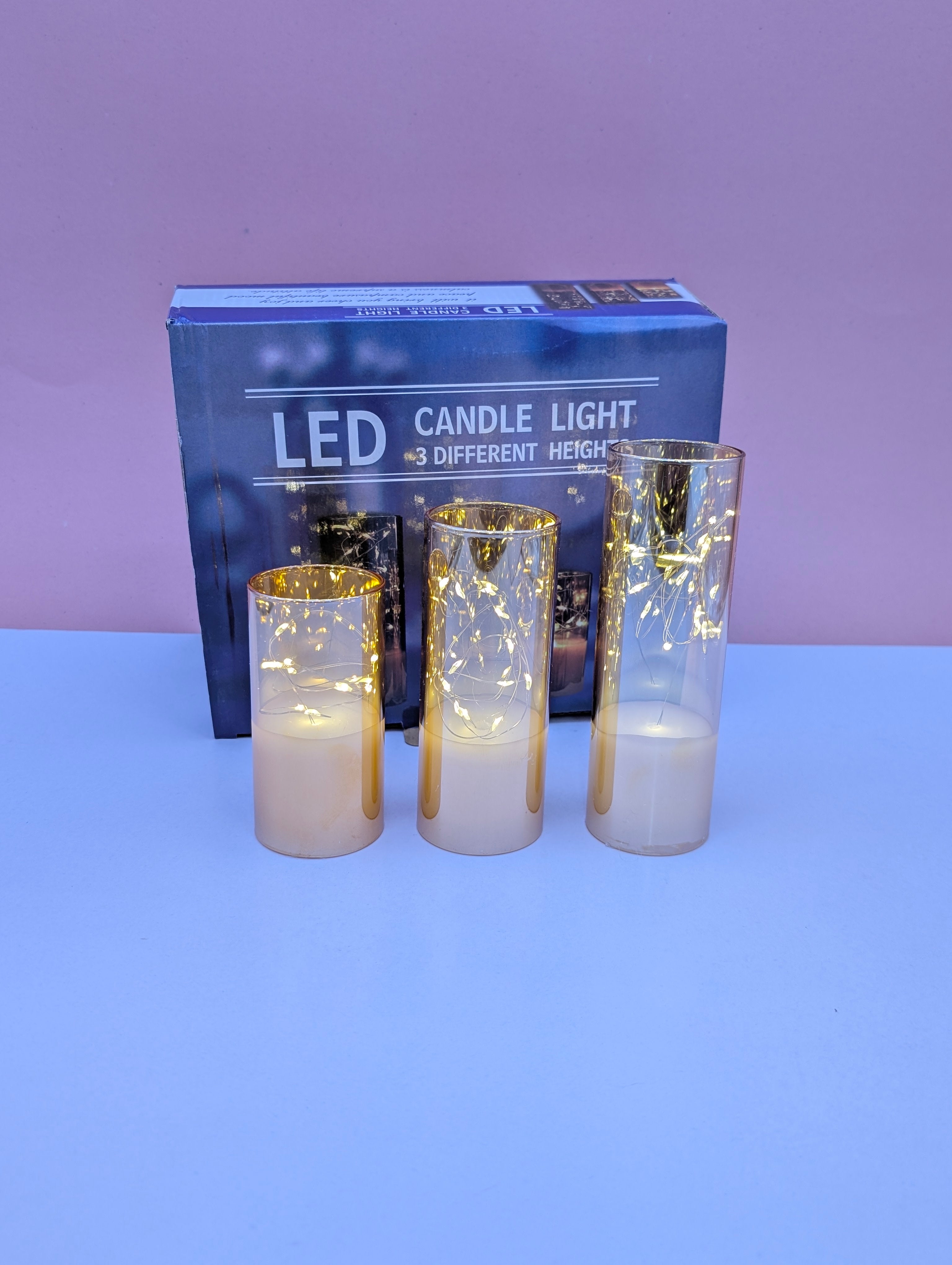 LED CANDLE LIGHT 3 DIFFRERNT HEIGHTS