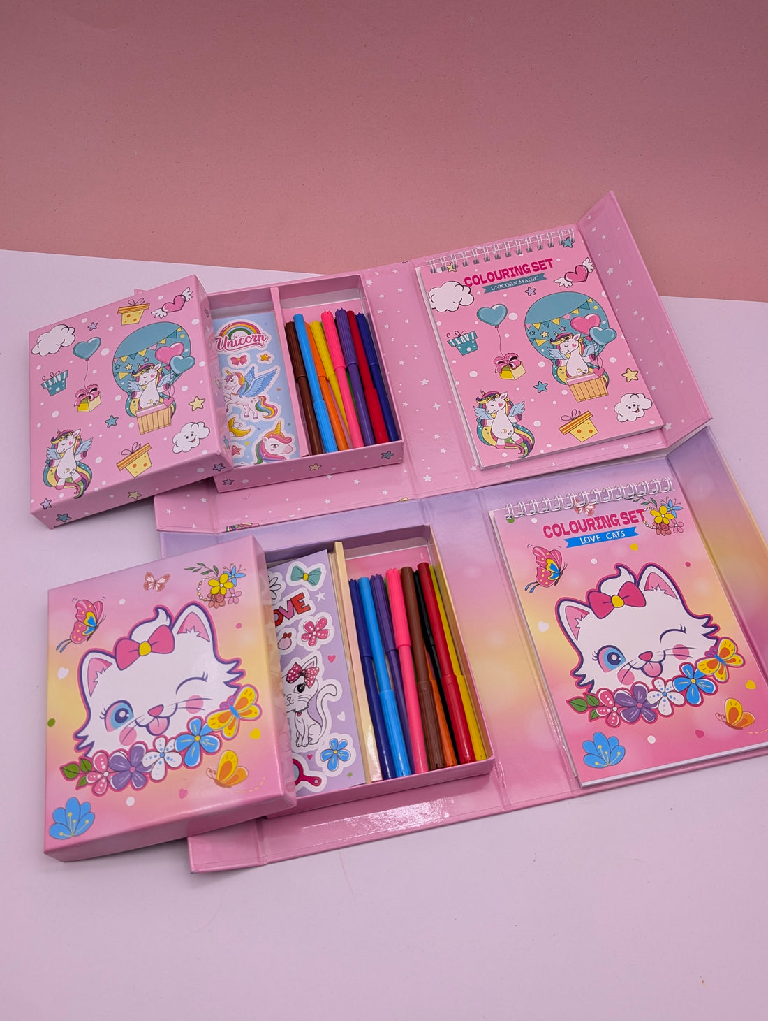 CAT & UNICORN COLOURING GIFT SET