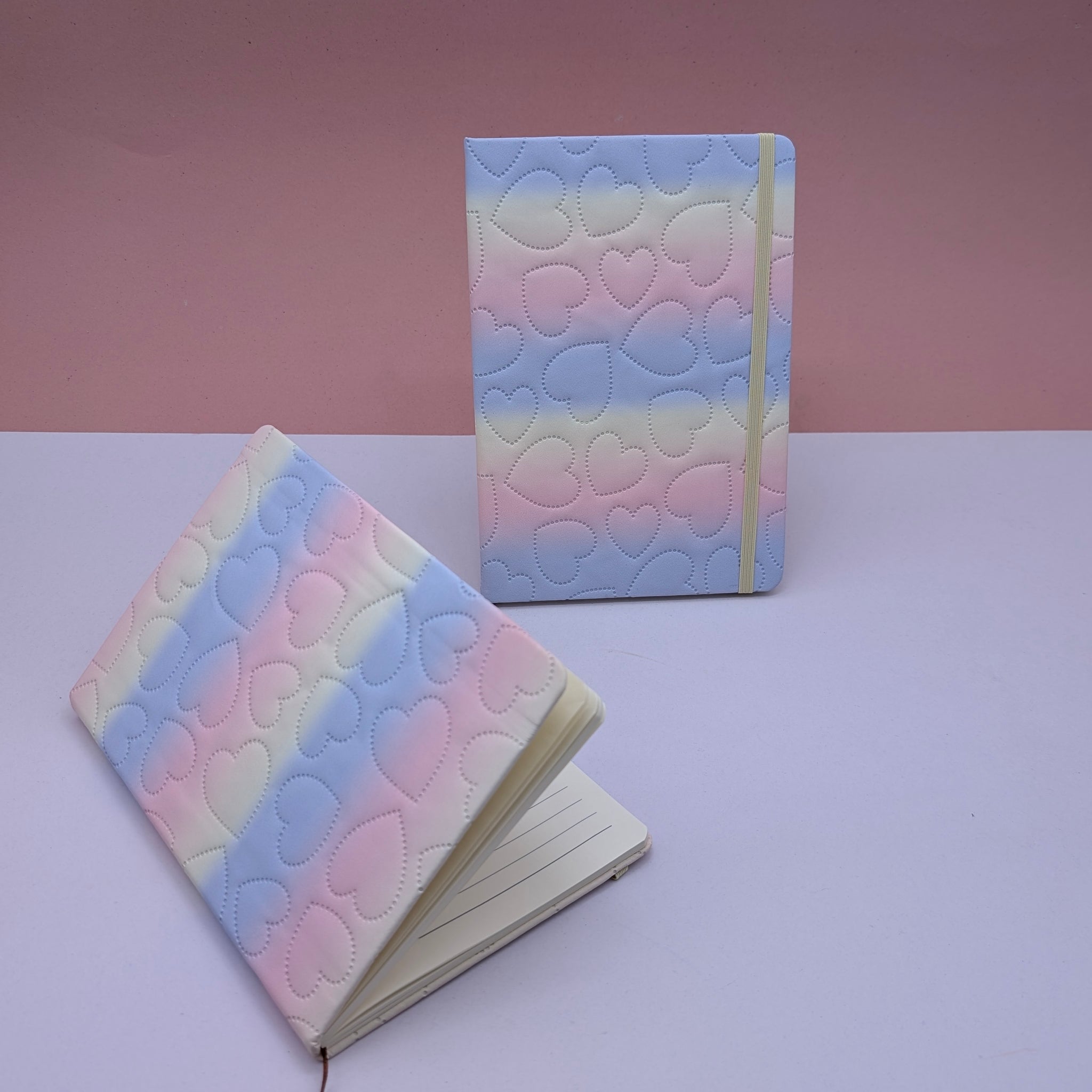 HEARTS SHAPE RAINBOW COLOUR NOTEBOOK