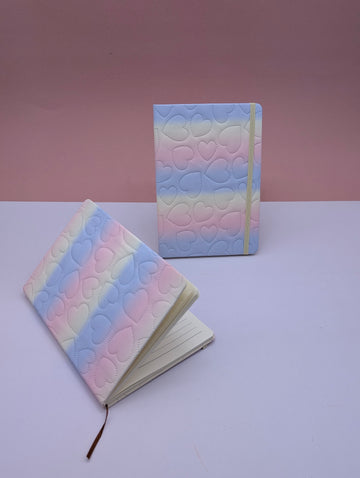 HEARTS SHAPE RAINBOW COLOUR NOTEBOOK
