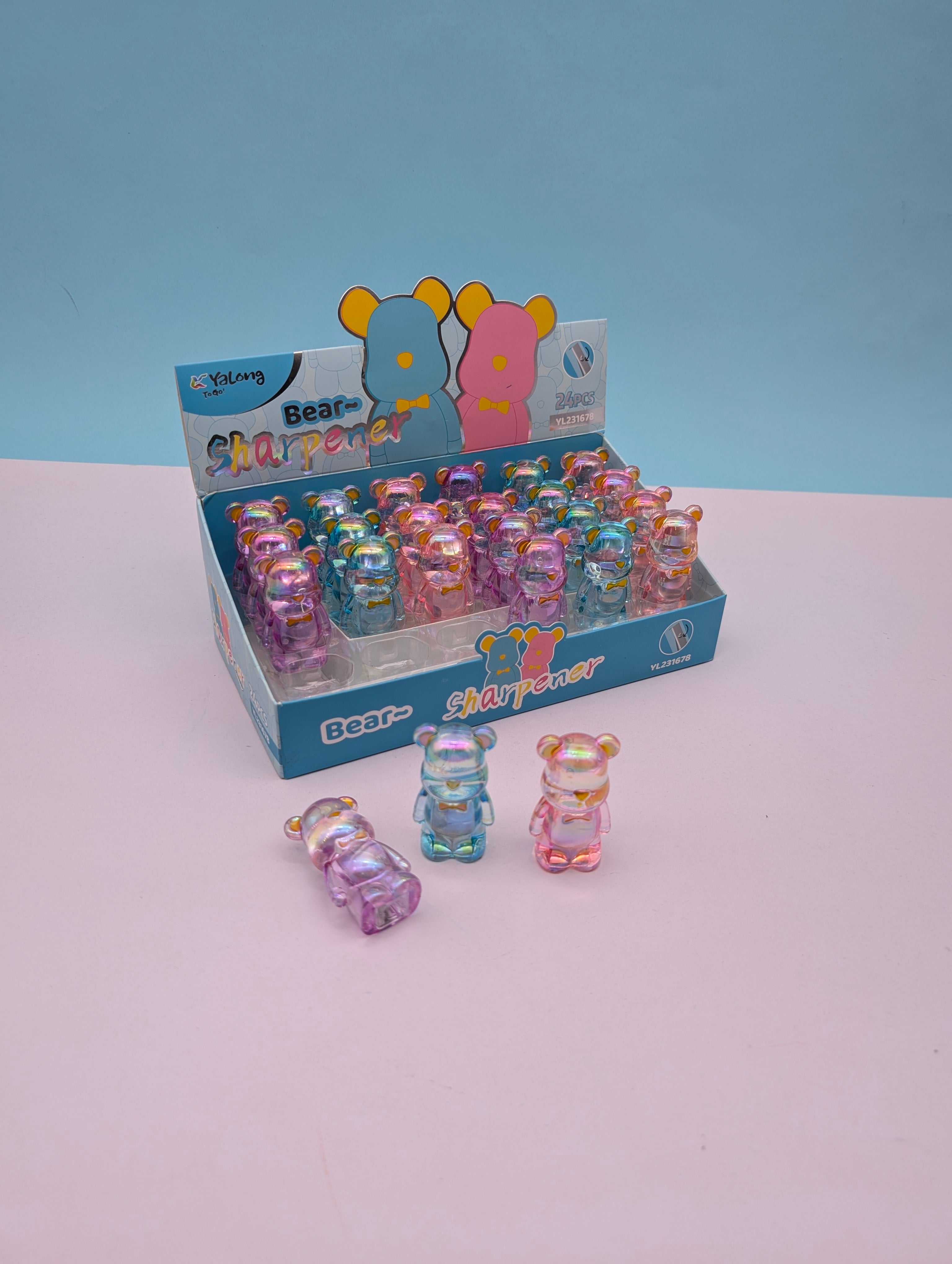 YALONG HOLOGRAPHIC BEAR PENCIL SHARPENERS
