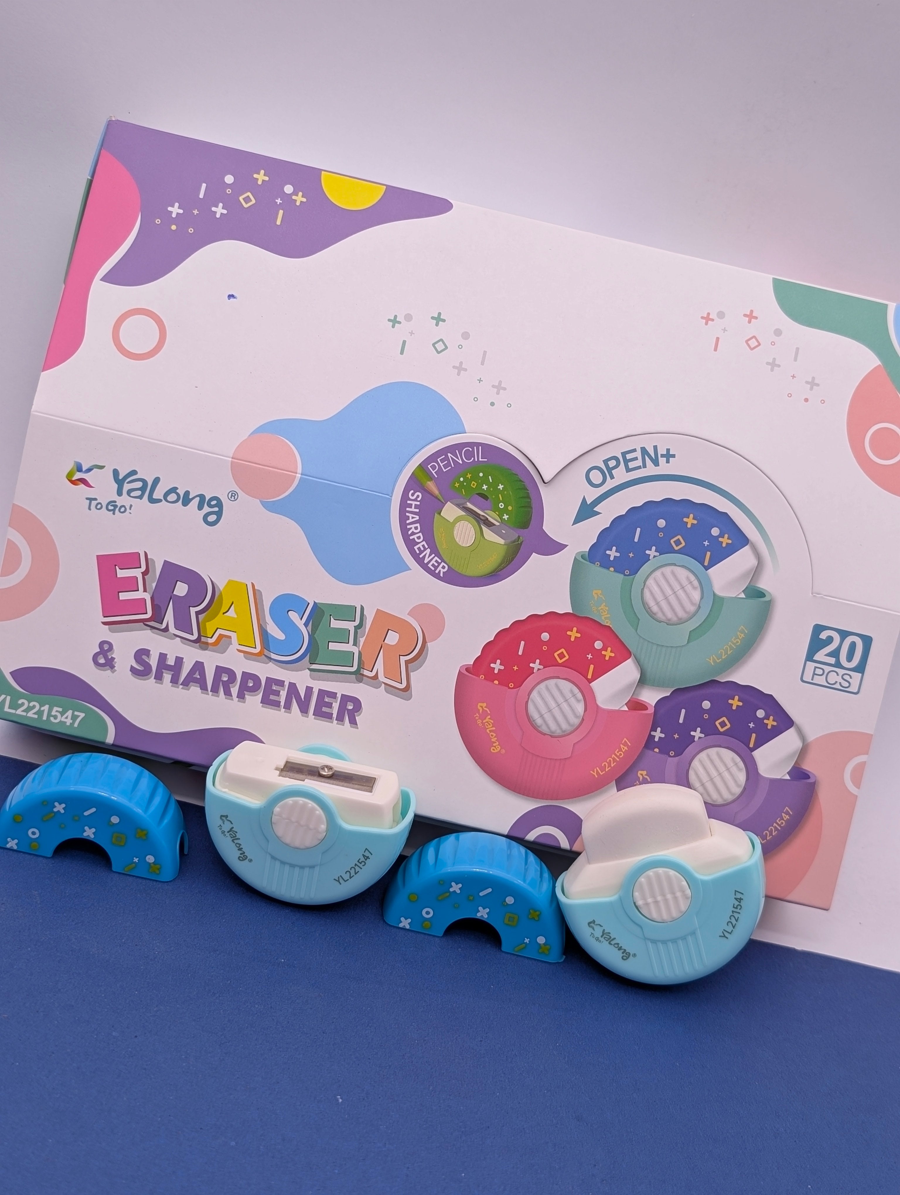 YALONG DONUT SHAPES ERASER+SHARPNER