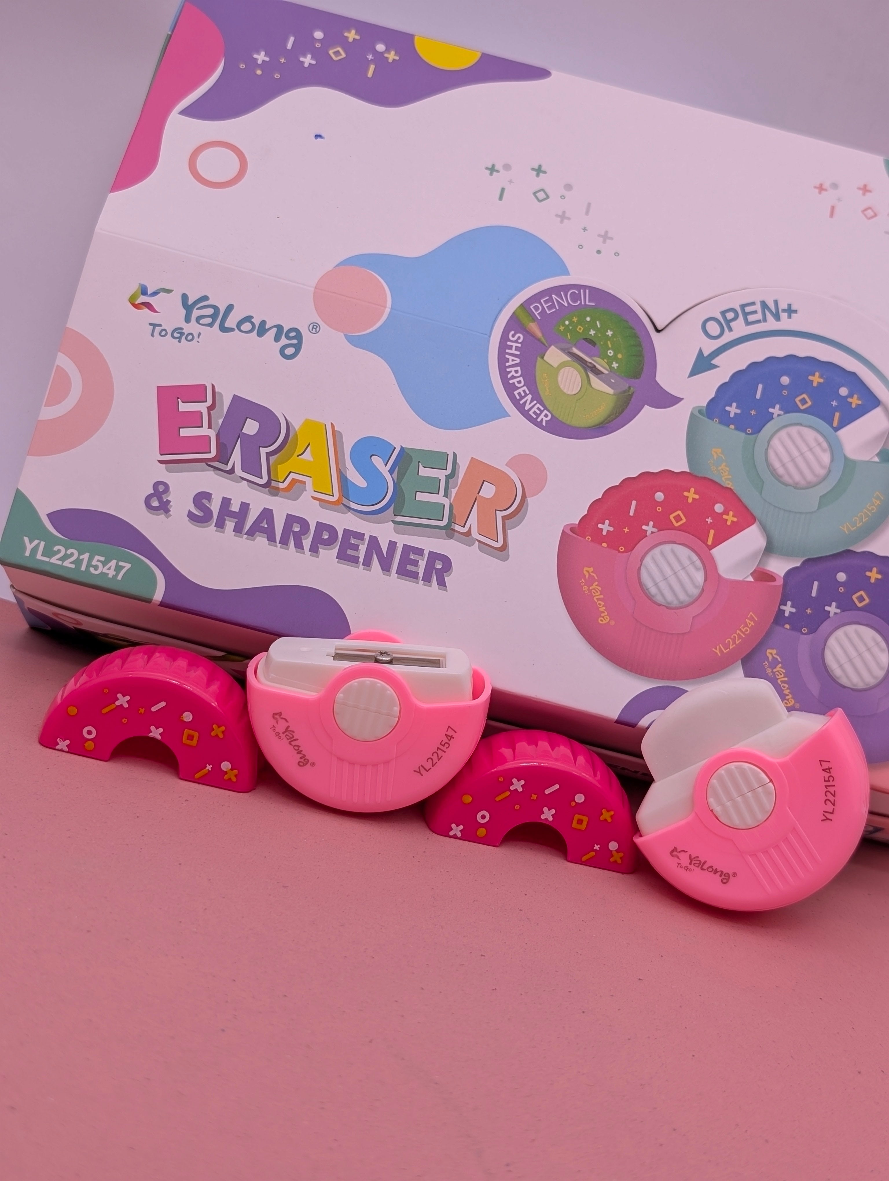 YALONG DONUT SHAPES ERASER+SHARPNER
