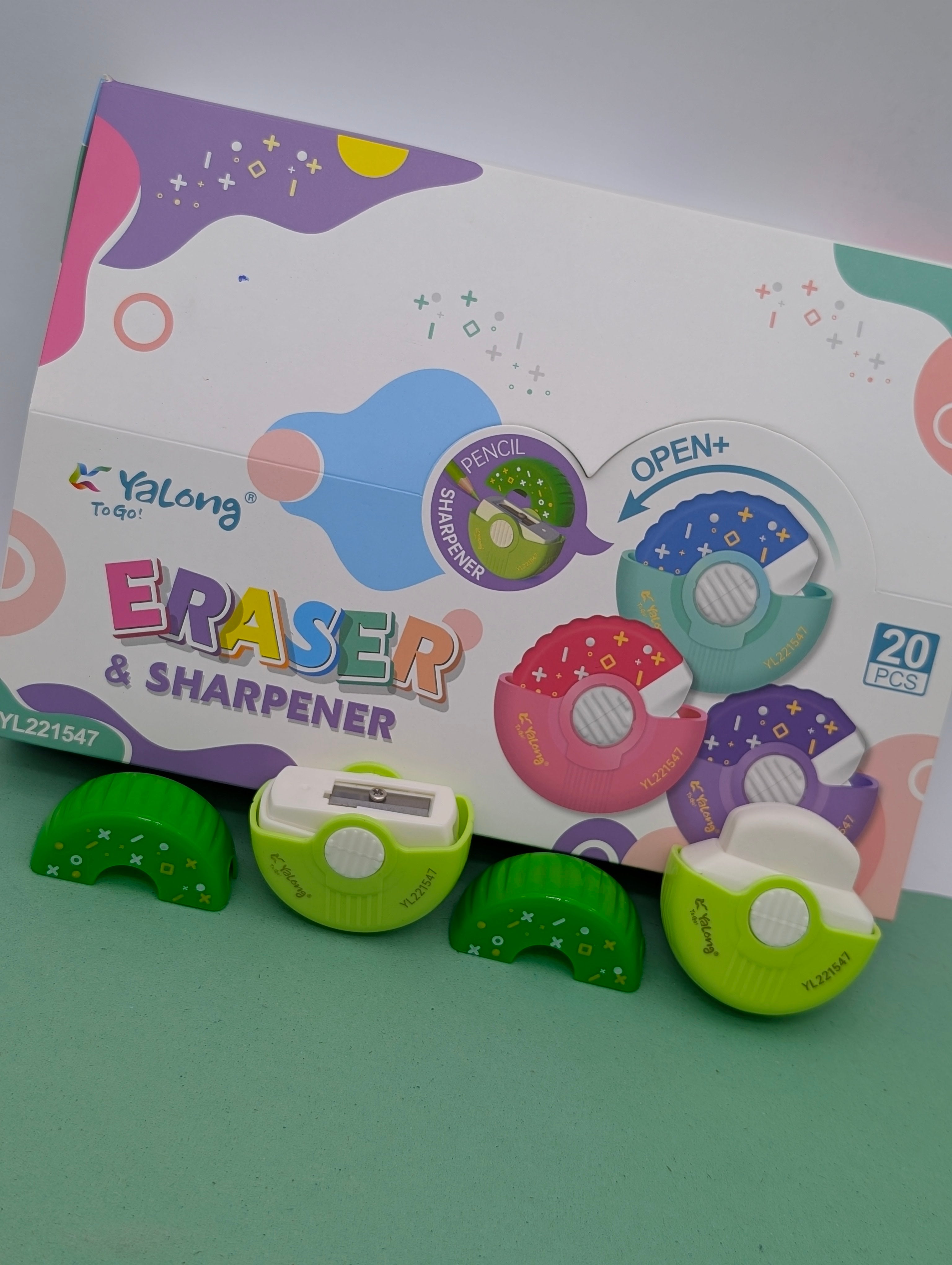 YALONG DONUT SHAPES ERASER+SHARPNER