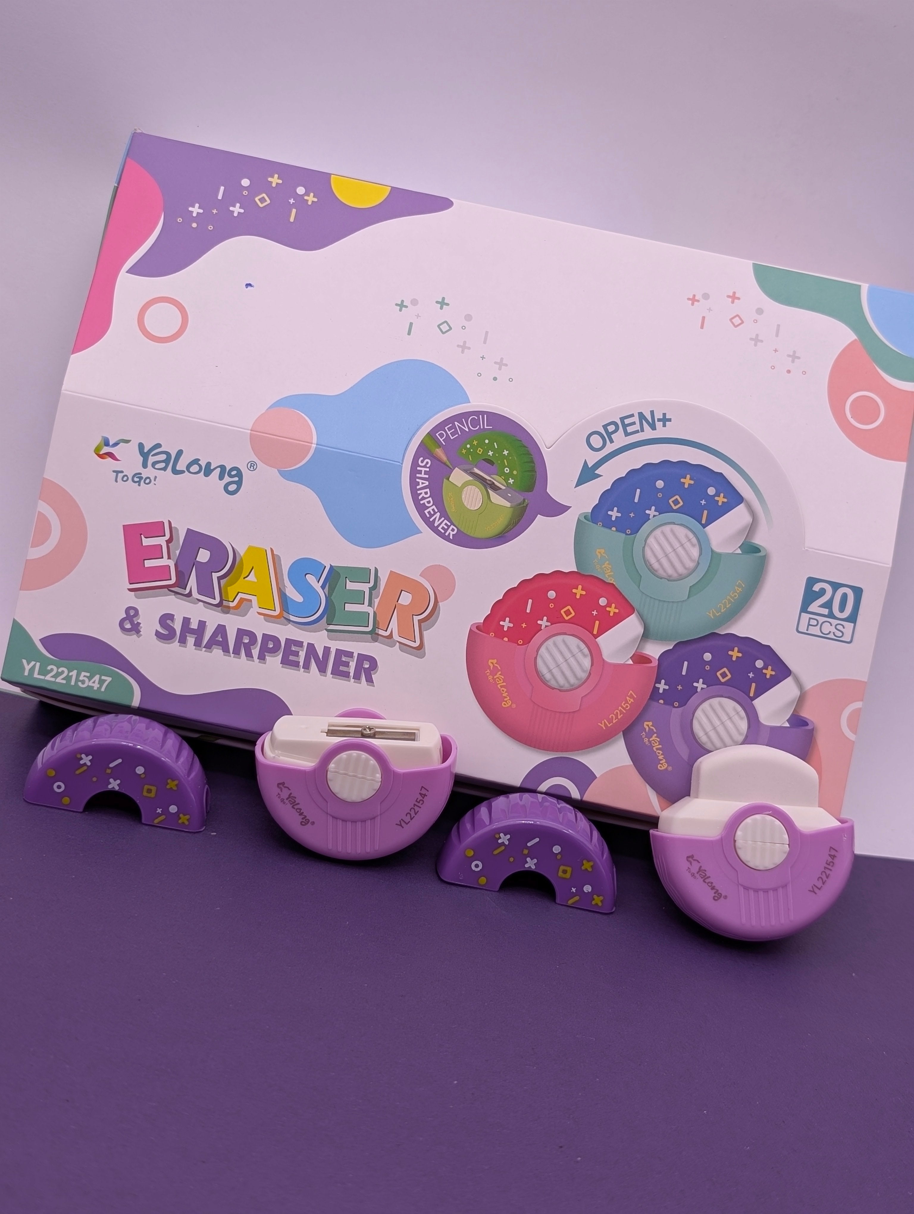 YALONG DONUT SHAPES ERASER+SHARPNER