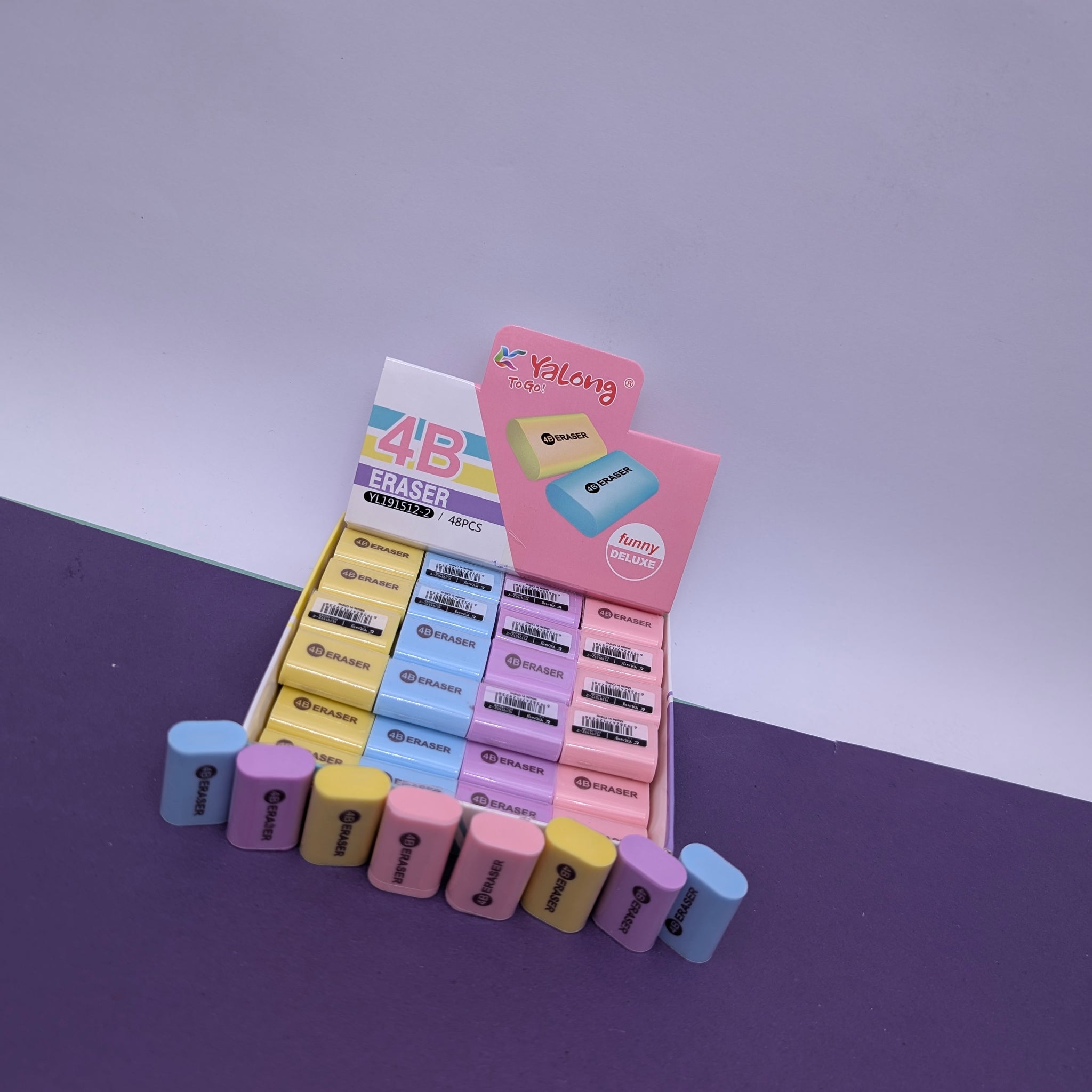 YALONG SOFT 4B ERASERS PACK OF 4PCS