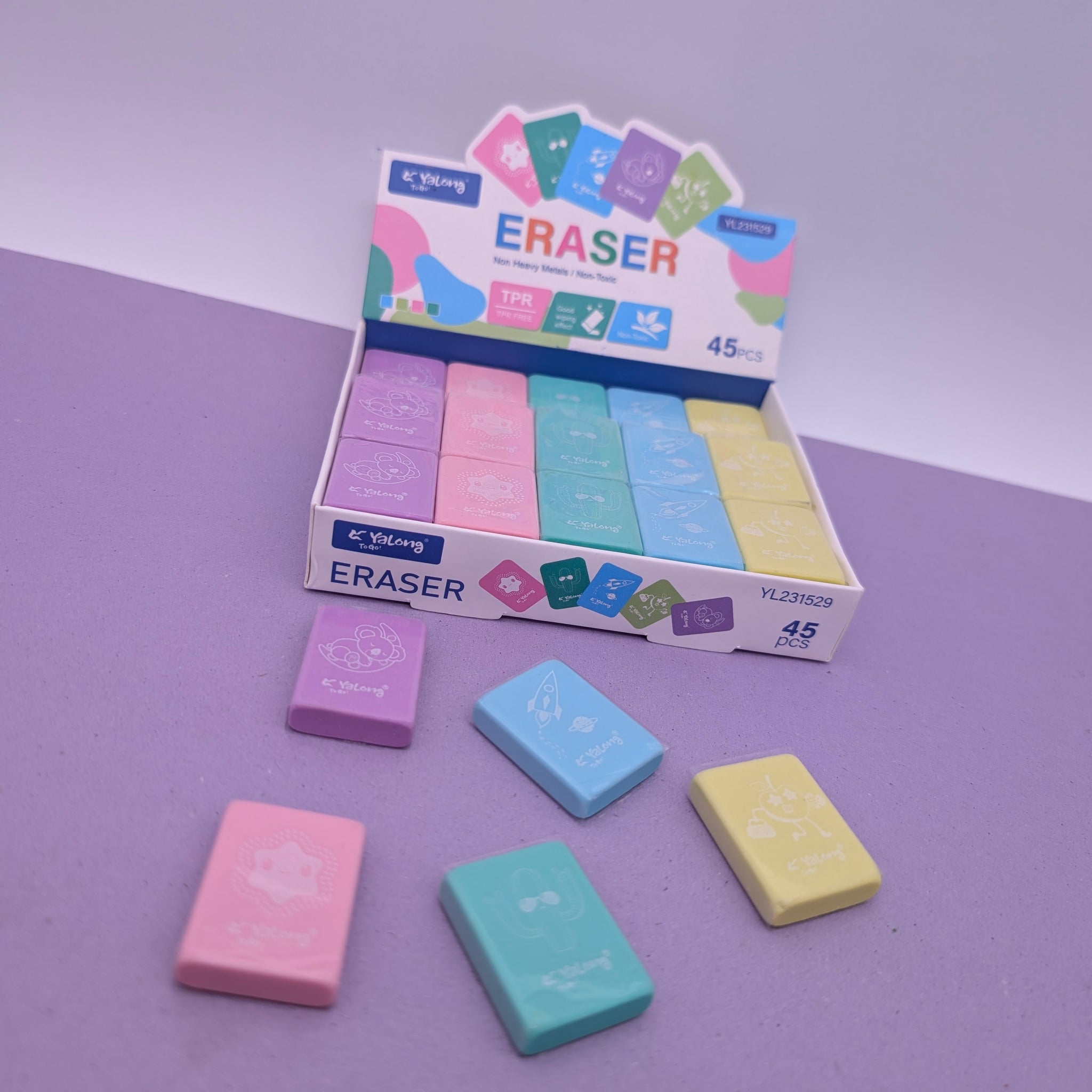 YALONG PASTEL RECTANGULAR FUNNY ERASERS
