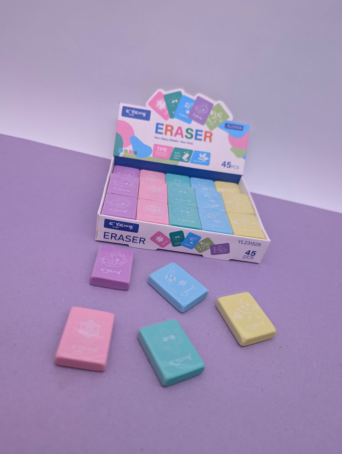 YALONG PASTEL RECTANGULAR FUNNY ERASERS